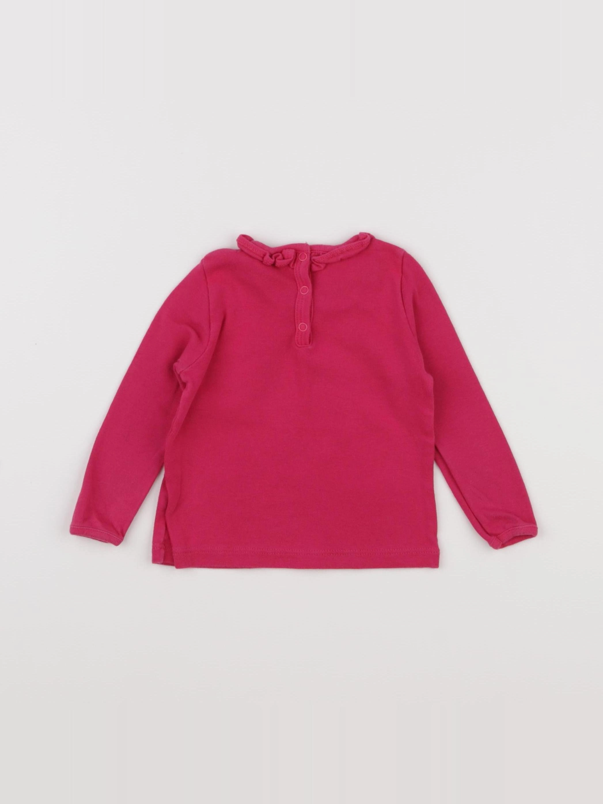 Petit Bateau - tee-shirt rose - 12 mois