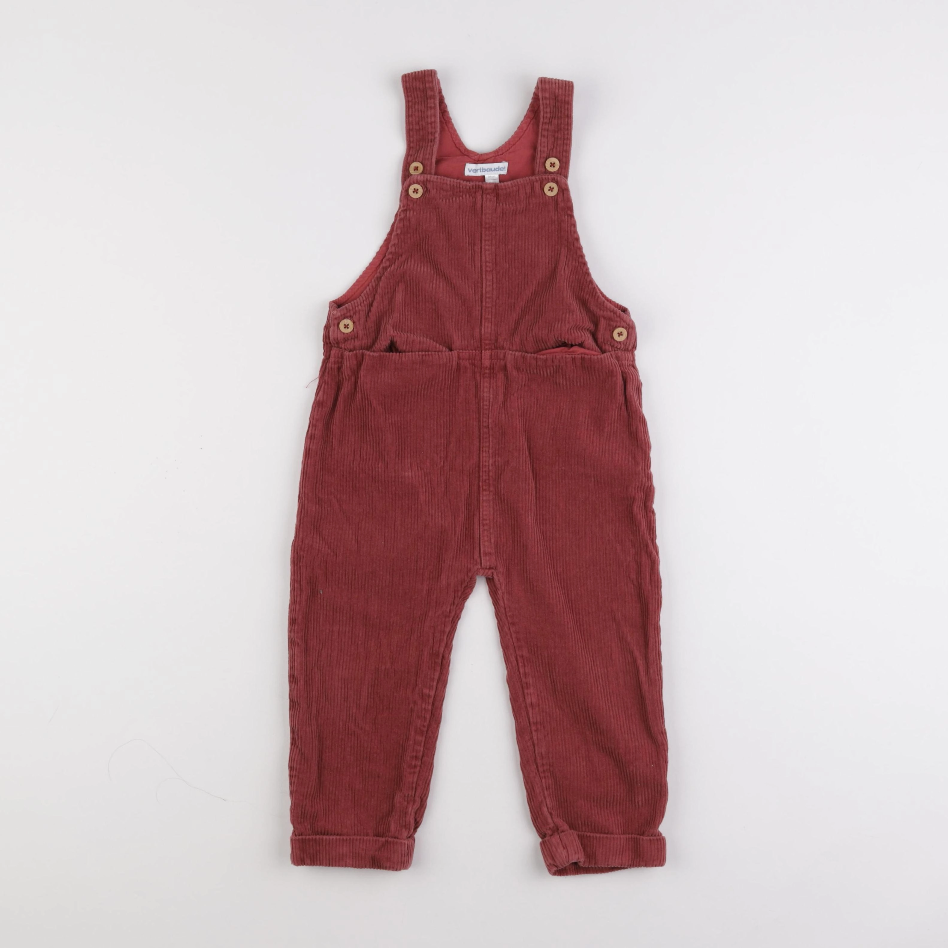 Vertbaudet - salopette rouge - 3 ans