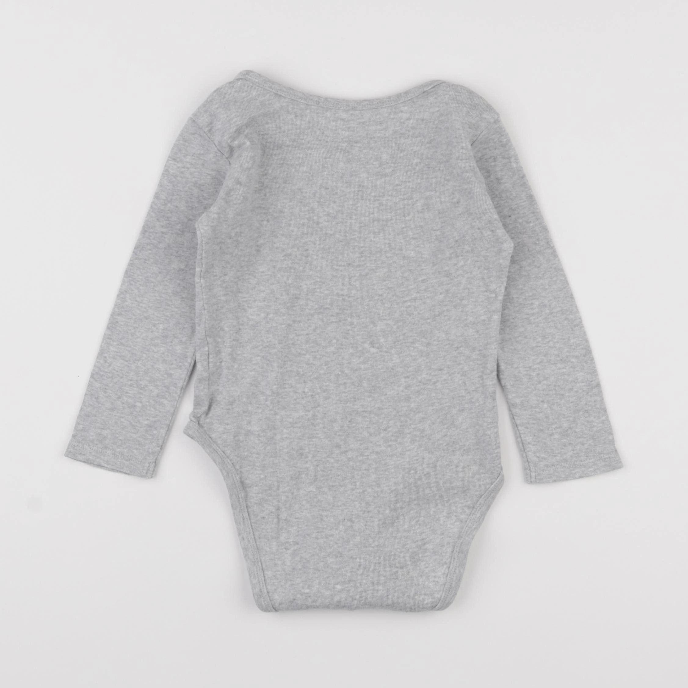 H&M - body gris - 9/12 mois