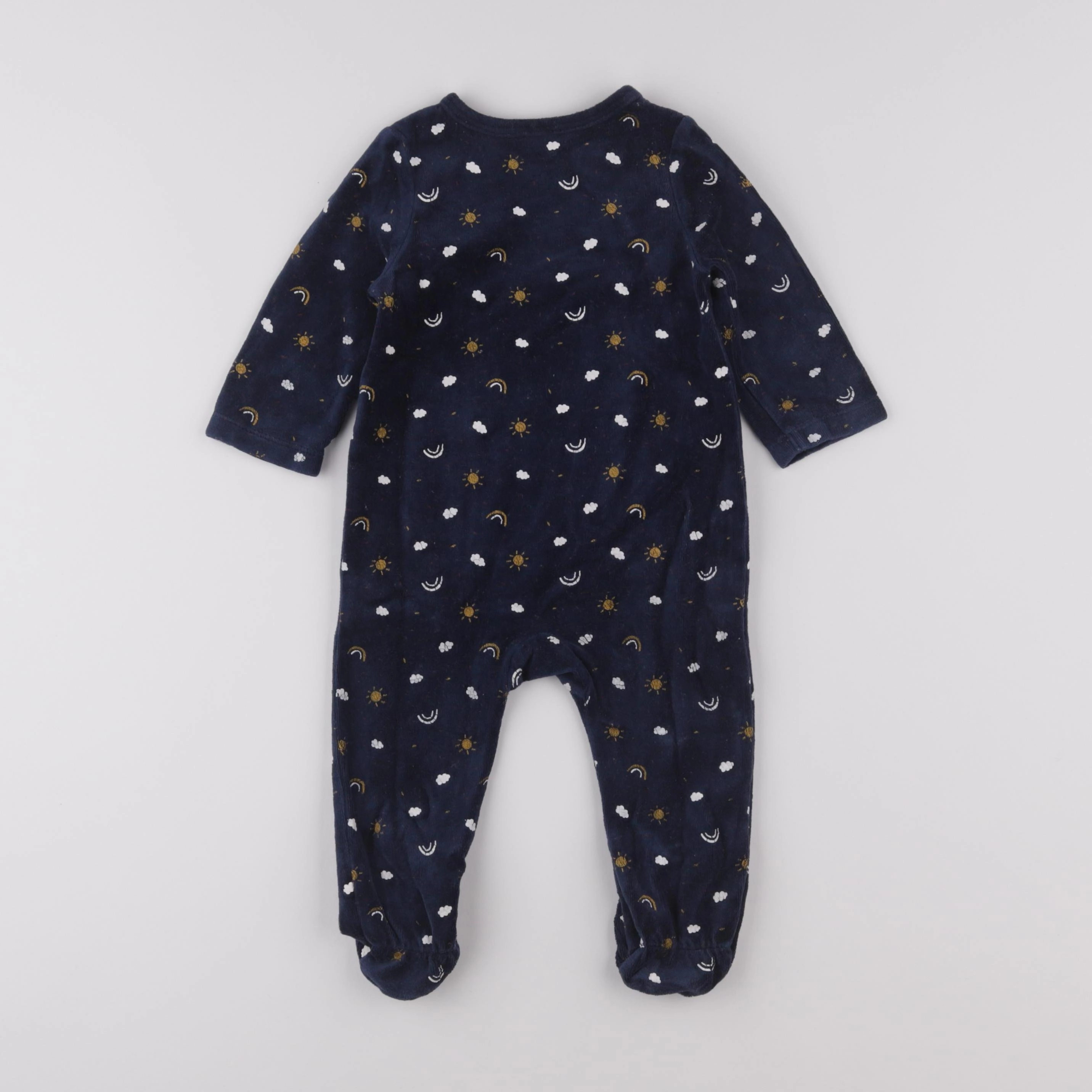 Tape à l'oeil - pyjama velours bleu - 12 mois