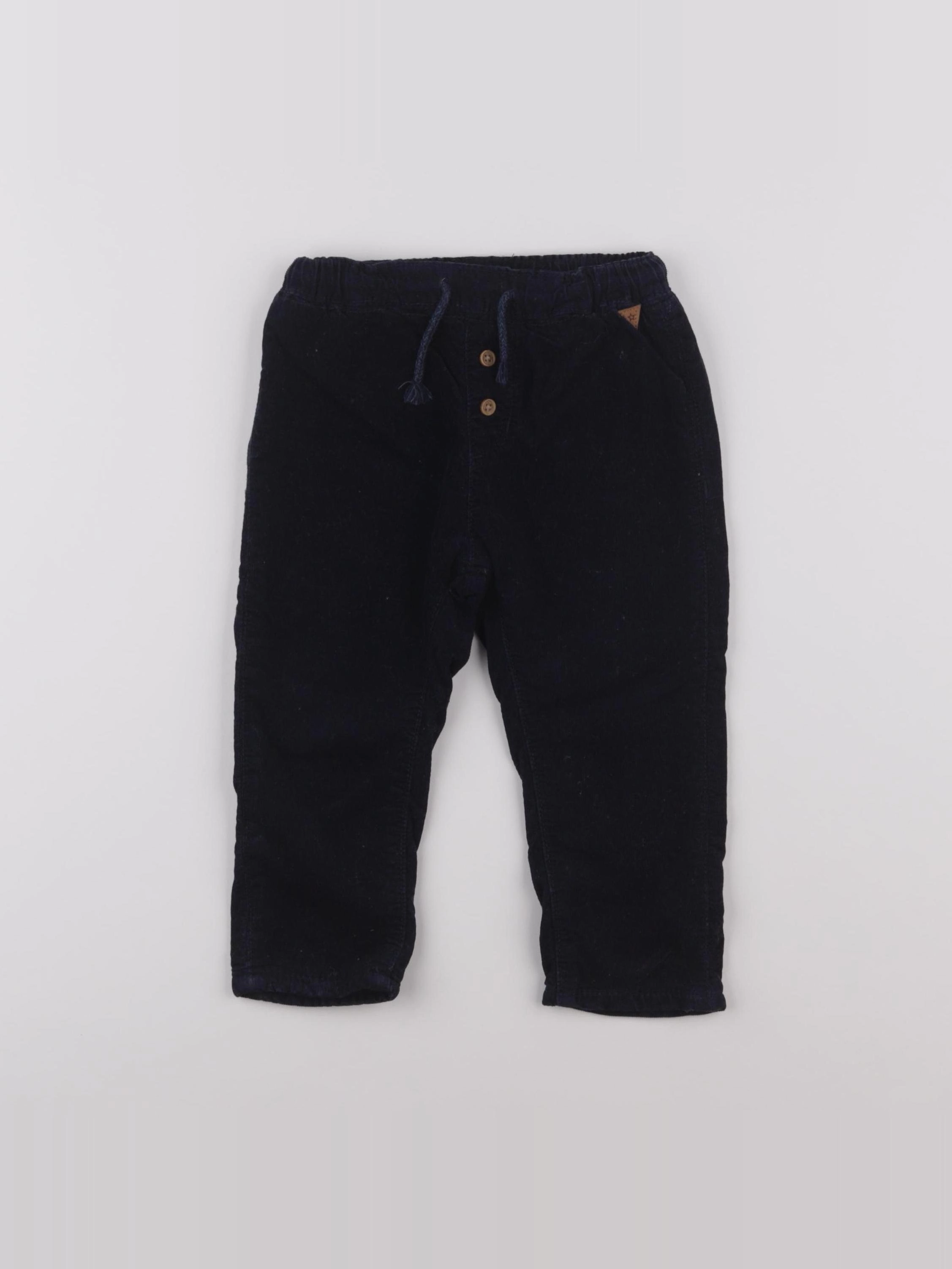H&M - pantalon bleu - 12/18 mois