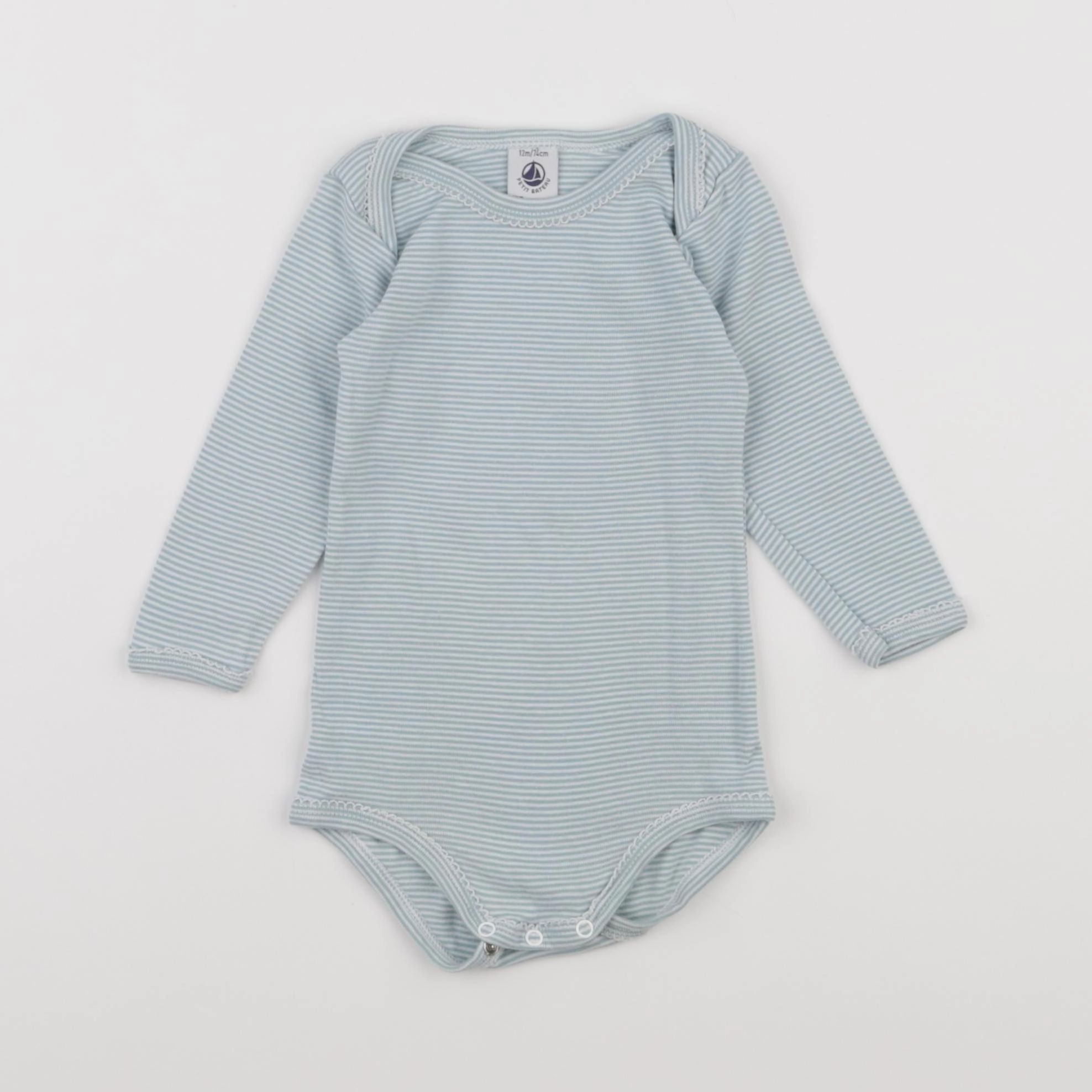 Petit Bateau - body bleu - 12 mois