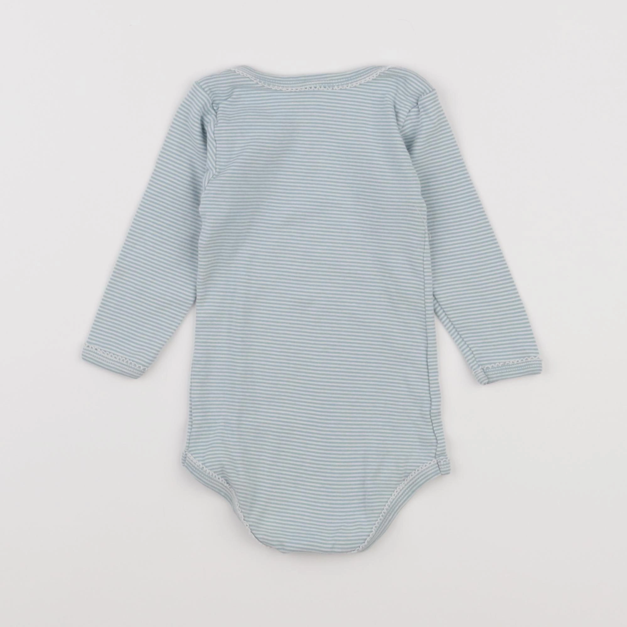 Petit Bateau - body bleu - 12 mois
