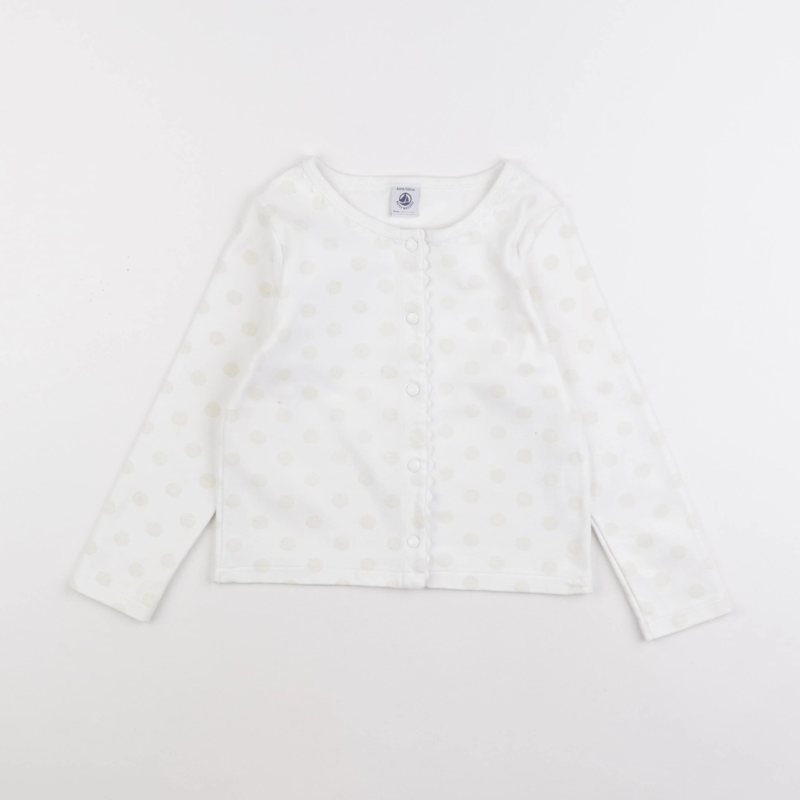 Petit Bateau - sweat blanc - 6 ans
