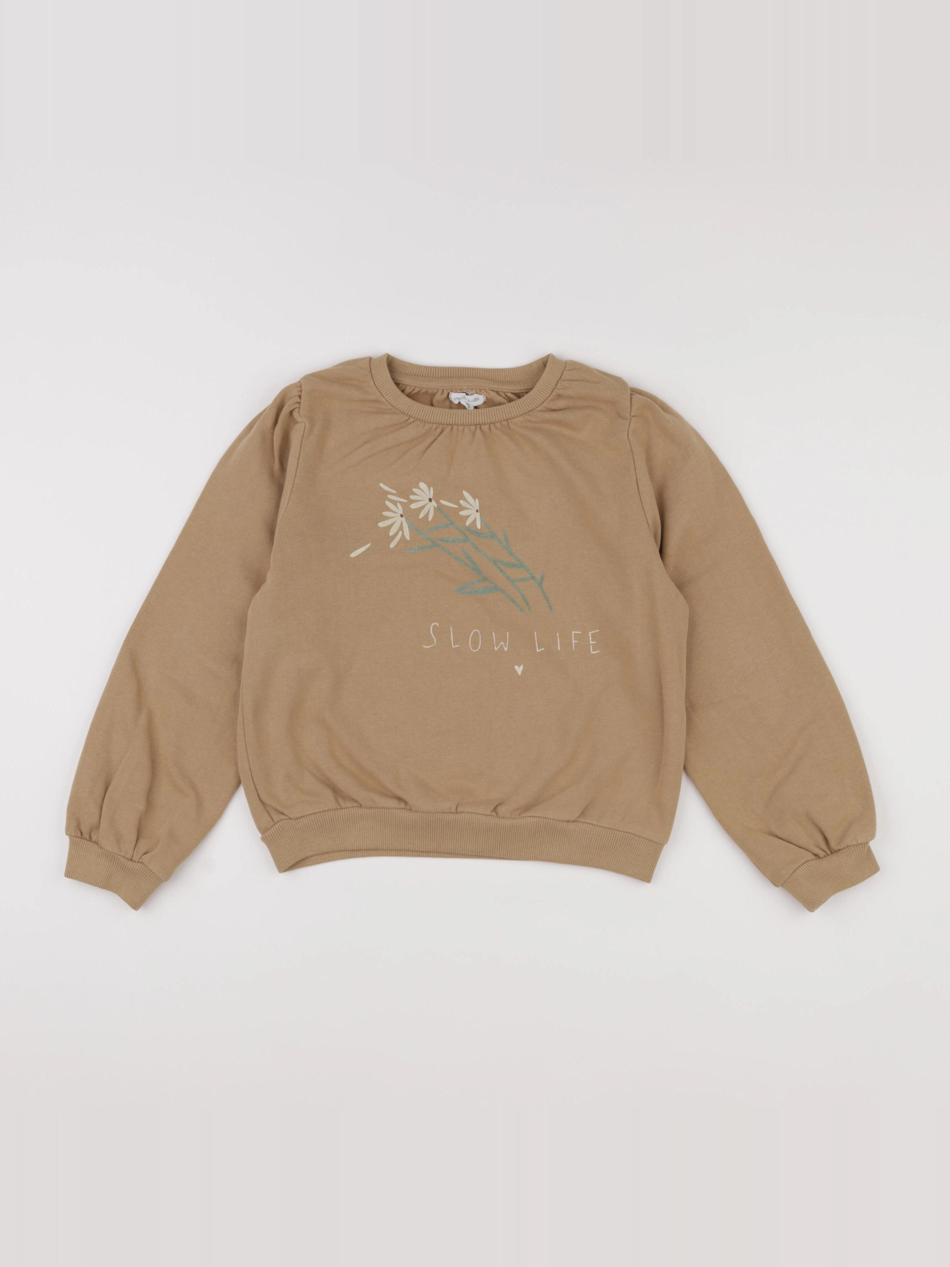 Vertbaudet - sweat marron - 8 ans