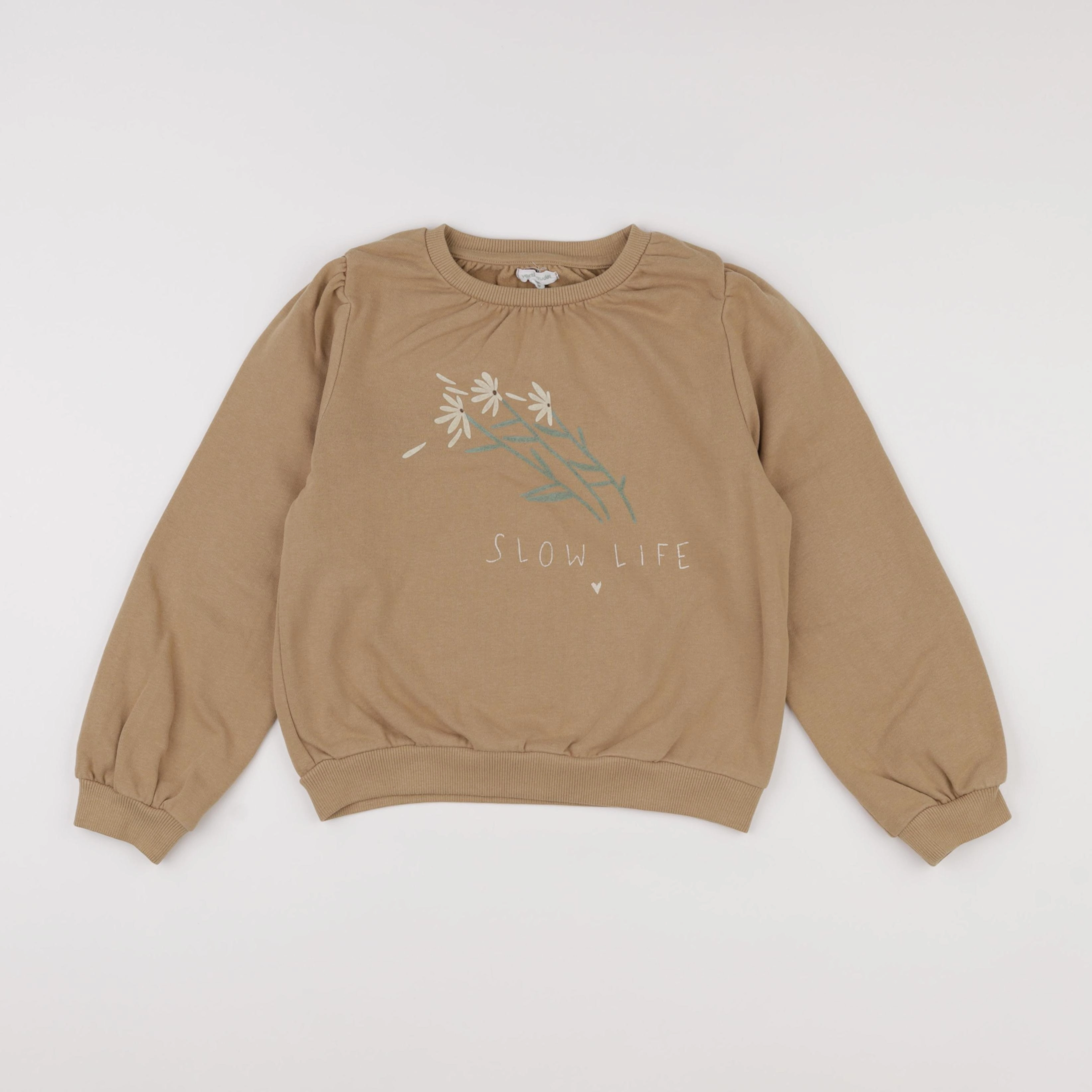 Vertbaudet - sweat marron - 8 ans