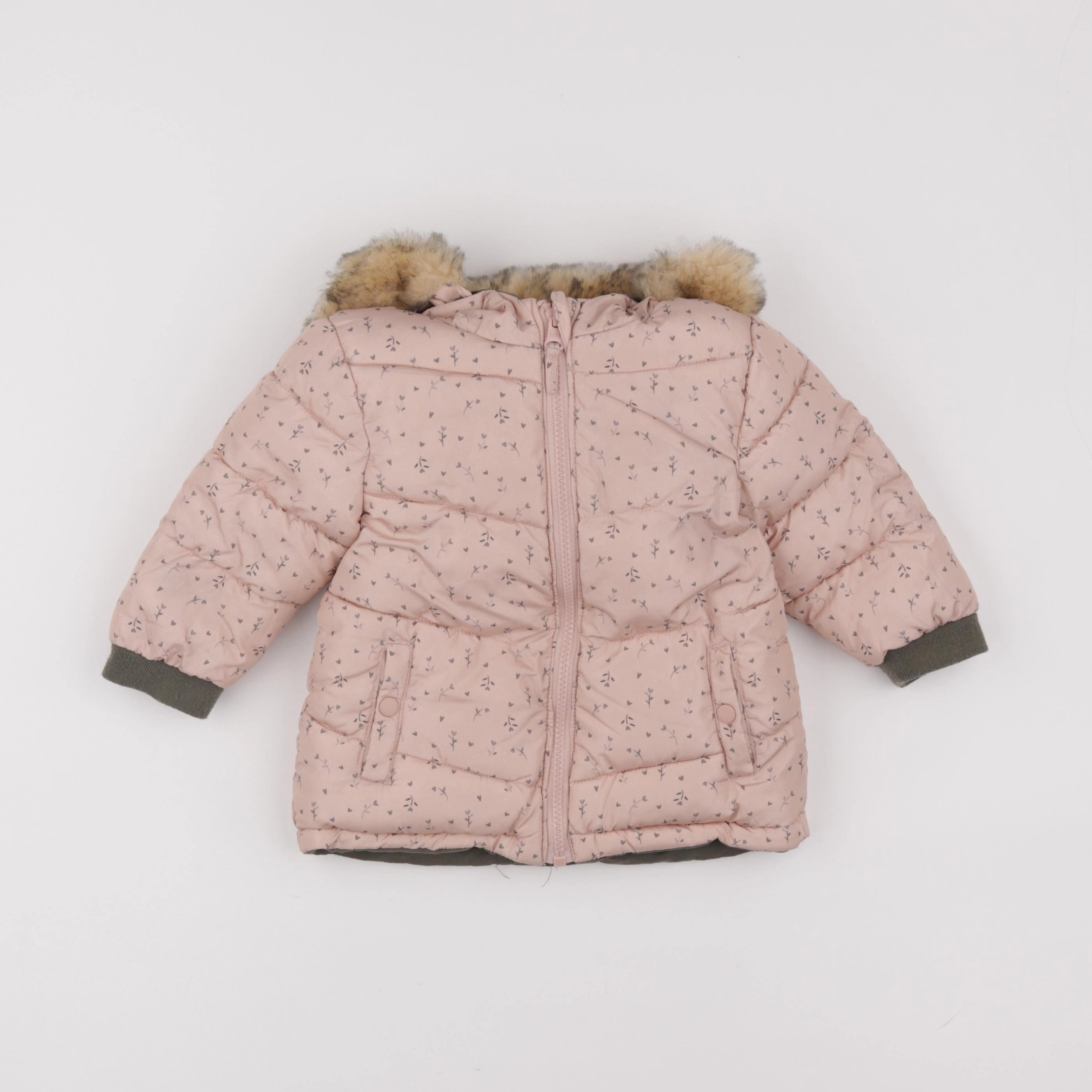 Vertbaudet - doudoune réversible rose - 18 mois