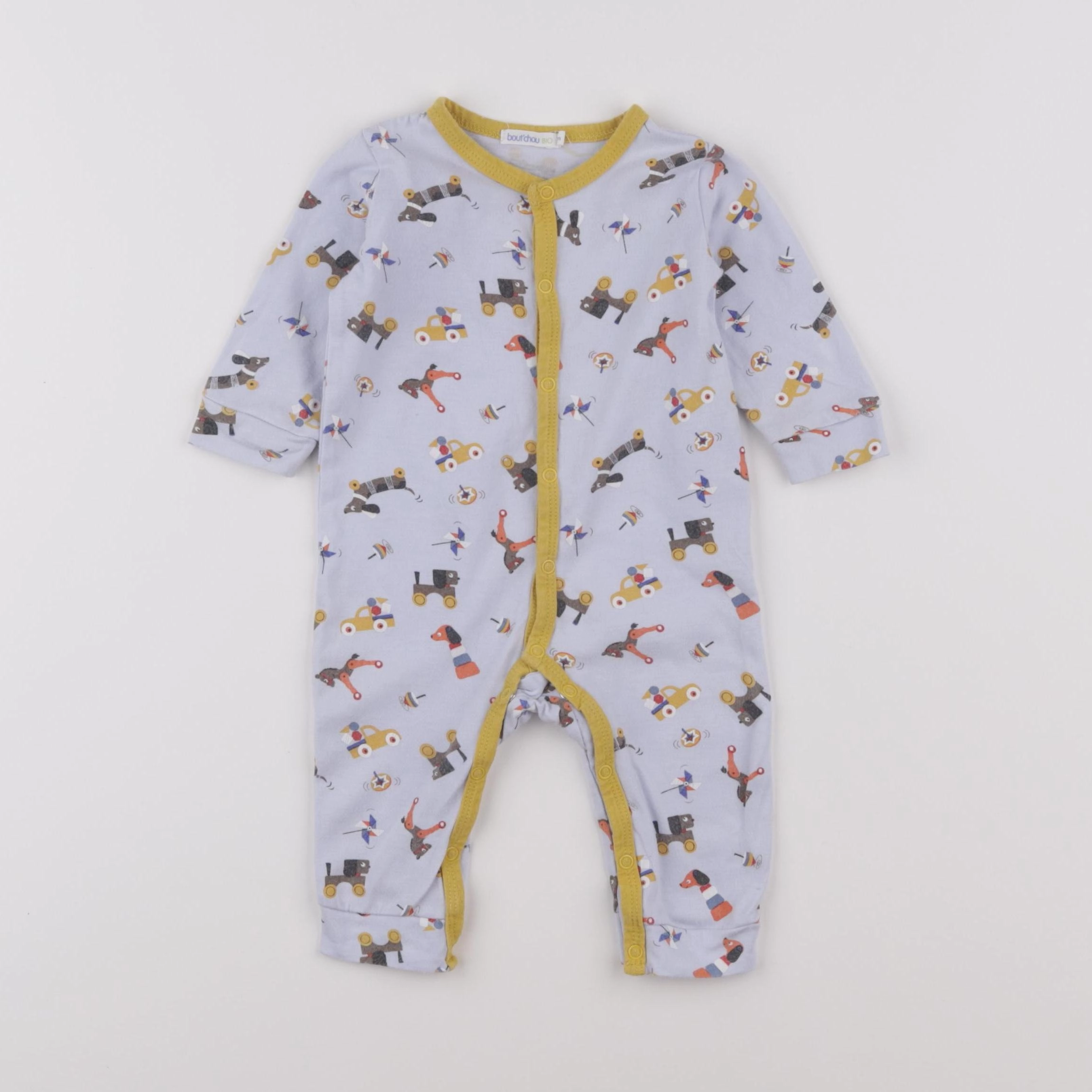 Boutchou - pyjama coton bleu - 3 mois