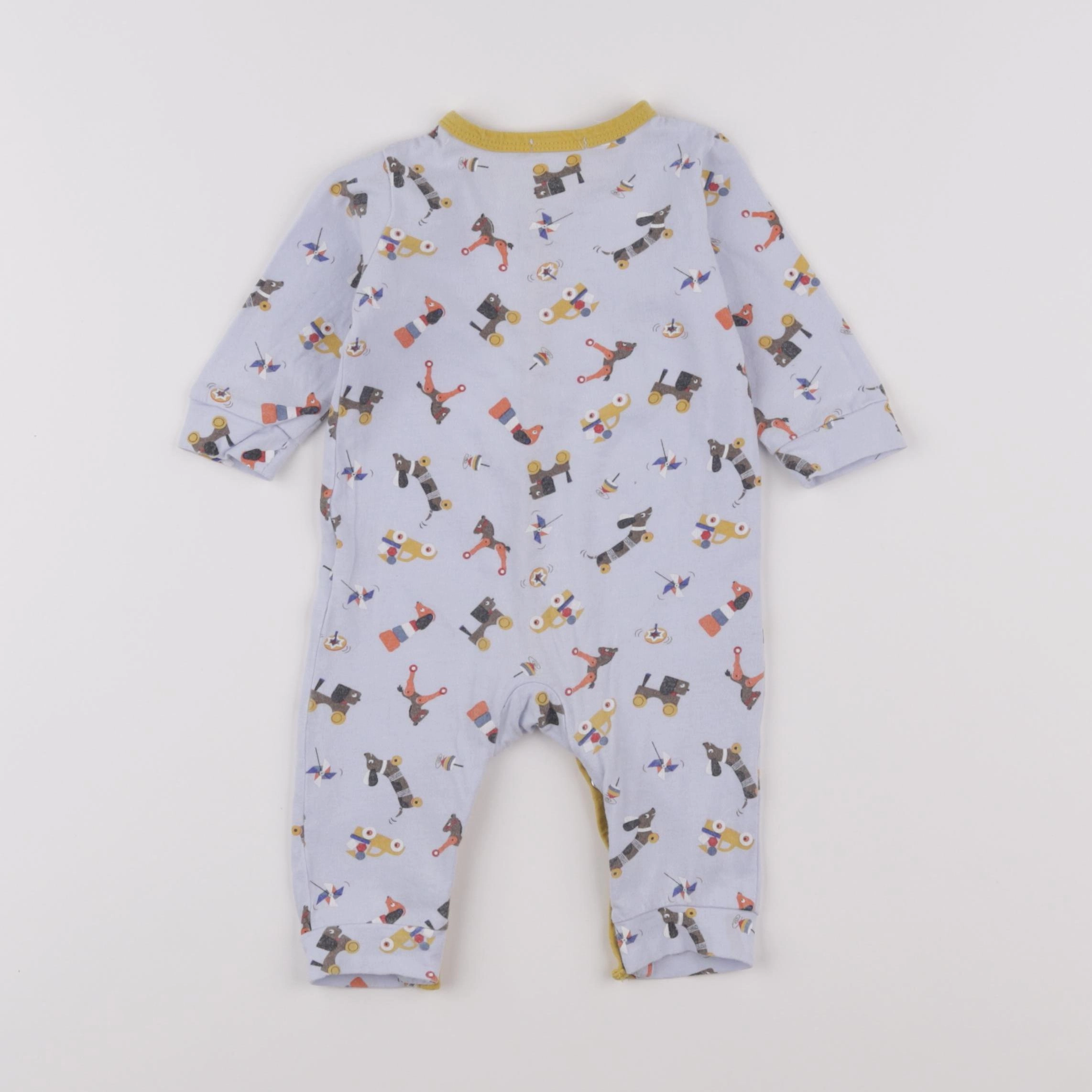 Boutchou - pyjama coton bleu - 3 mois