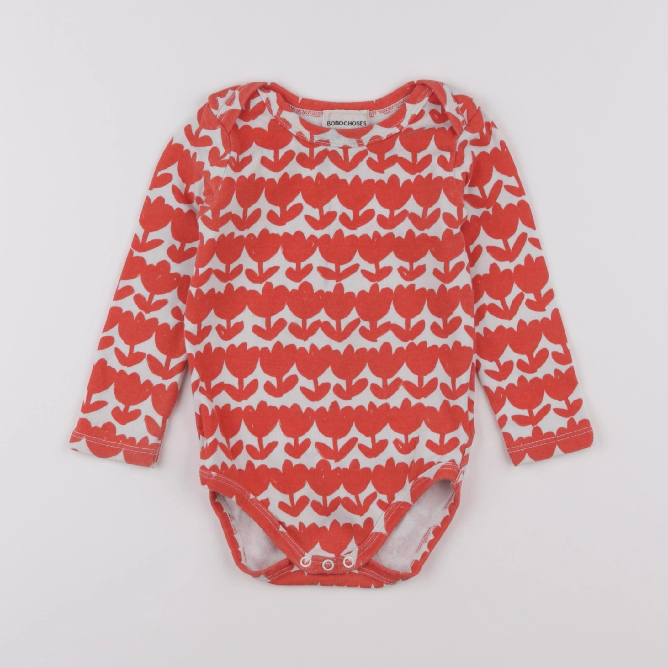 Bobo Choses - body blanc, orange - 12 mois