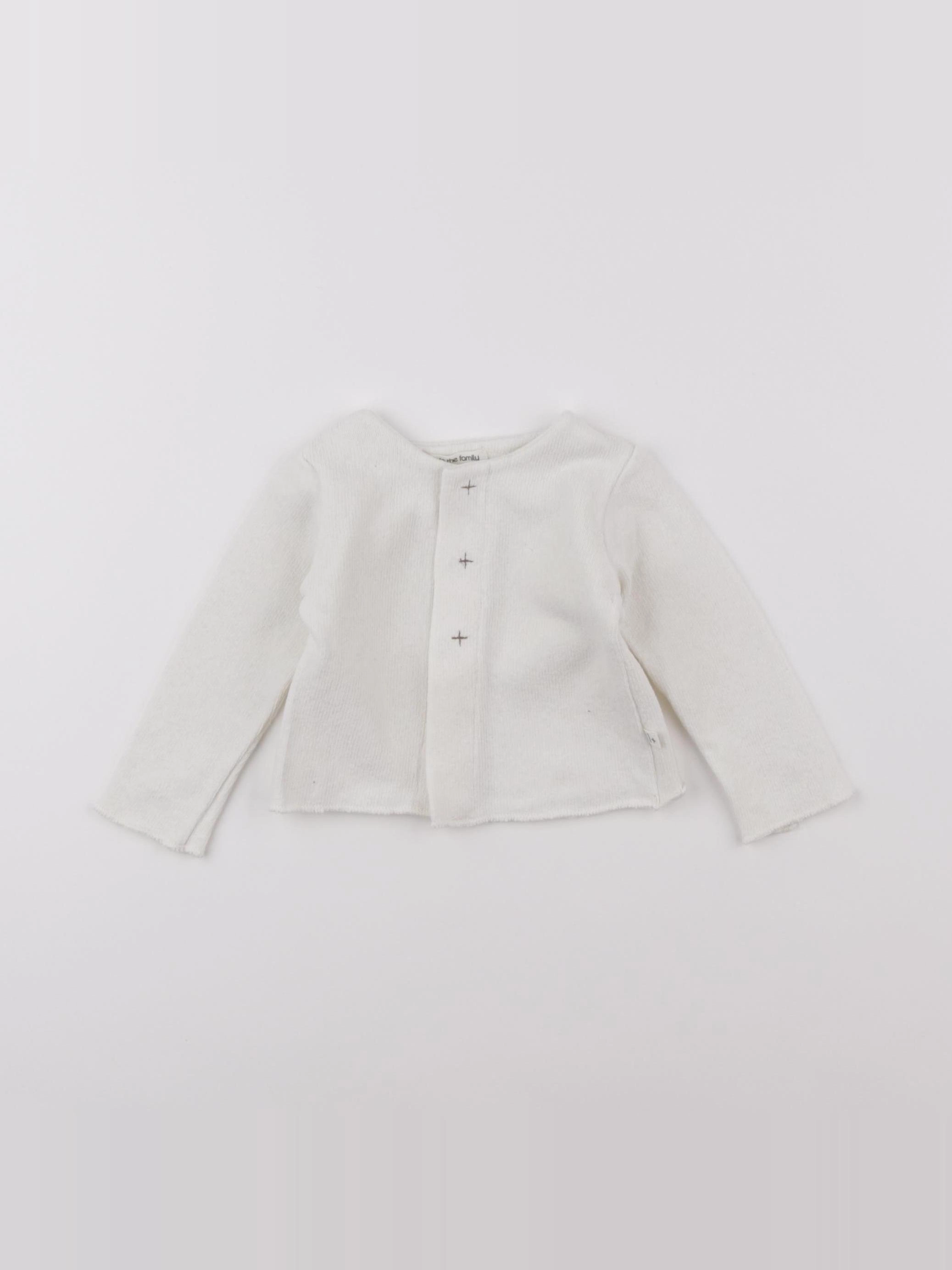 1+ In the family - gilet blanc - 3 mois