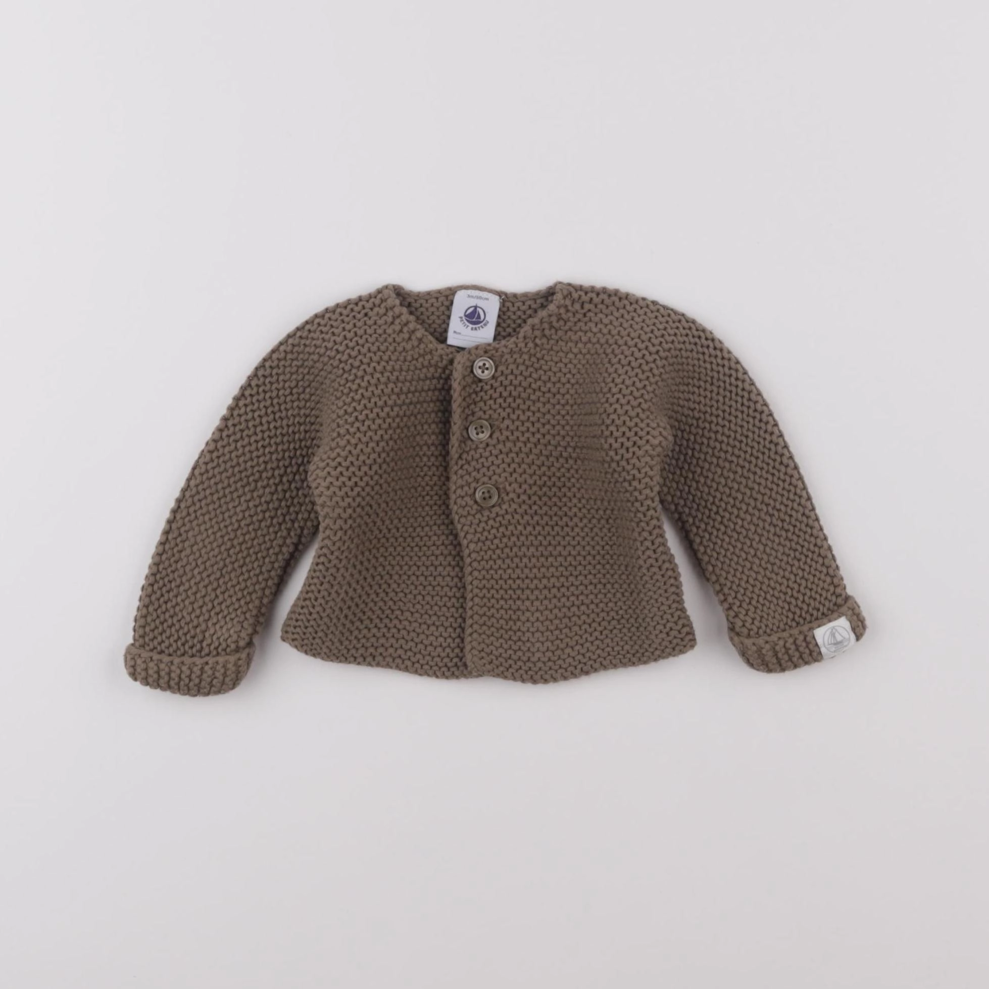 Petit Bateau - gilet marron - 3 mois