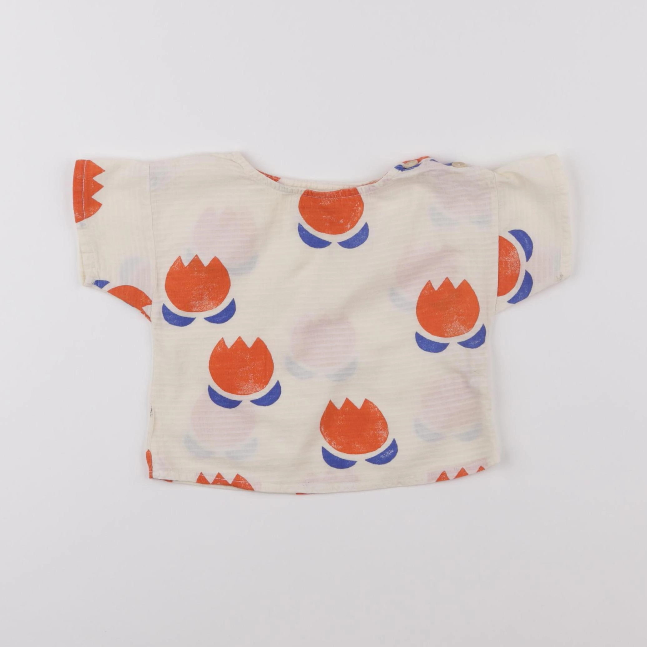 Bobo Choses - blouse blanc, bleu - 3/6 mois