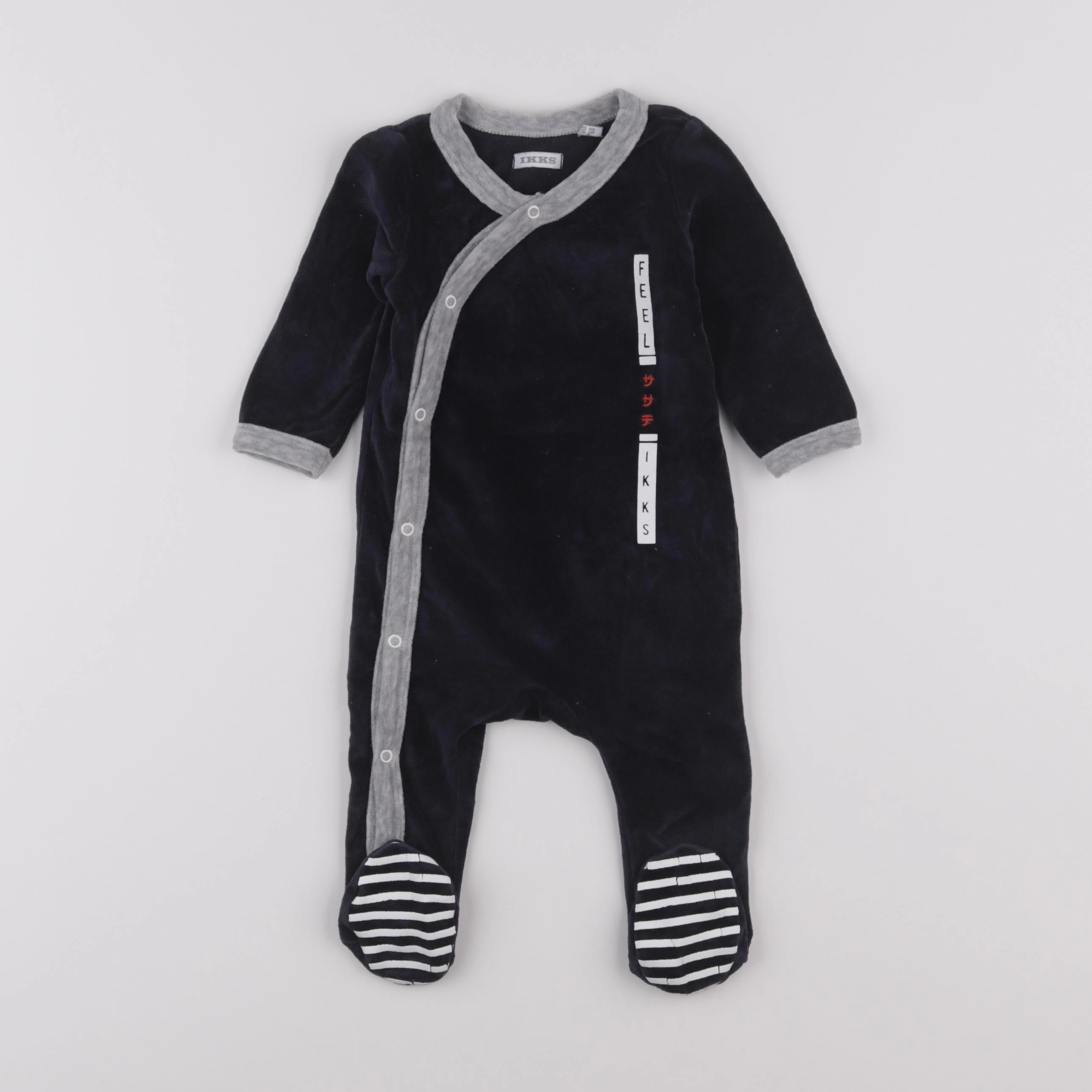 IKKS - pyjama velours bleu - 6 mois