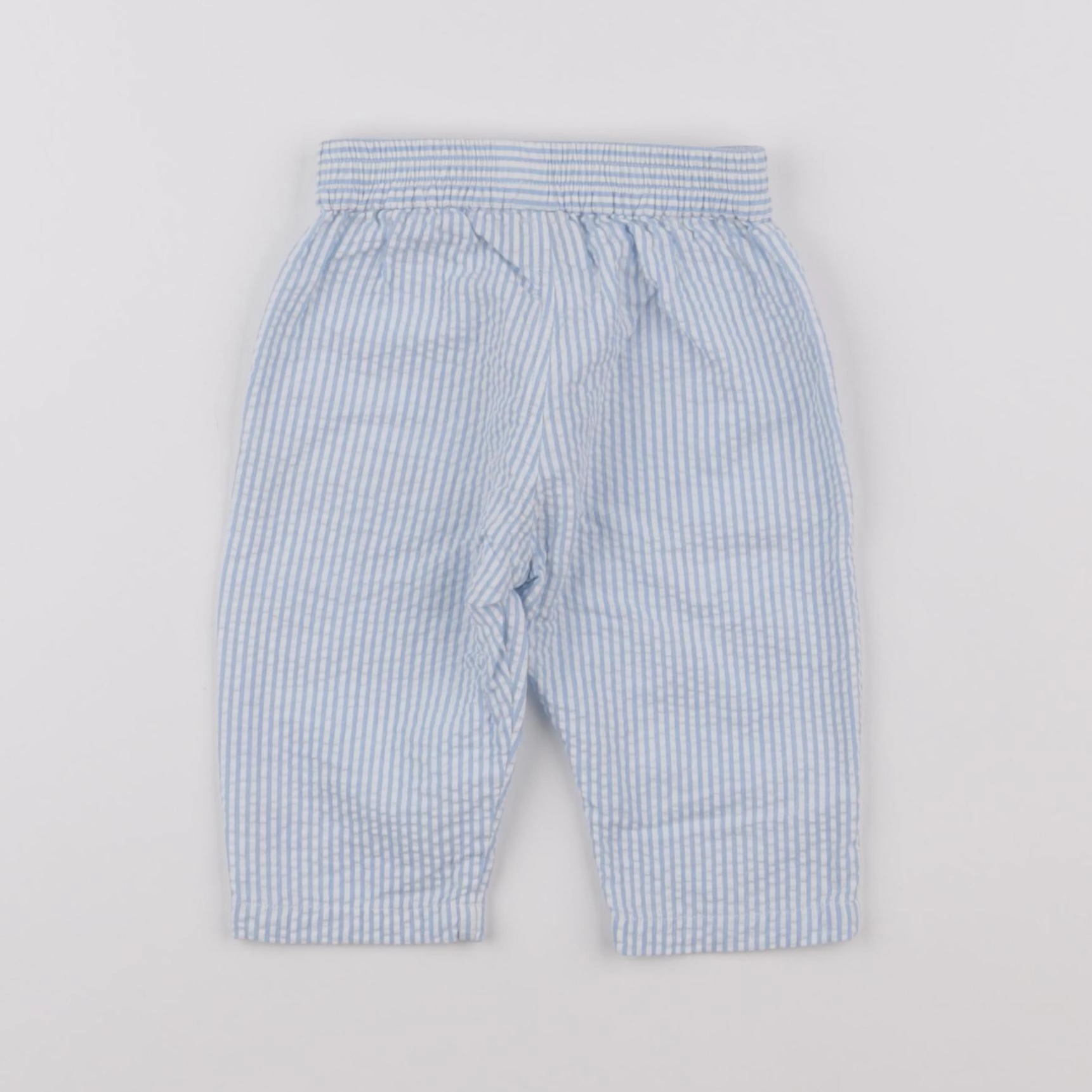 Bonton - pantalon blanc, bleu - 6 mois