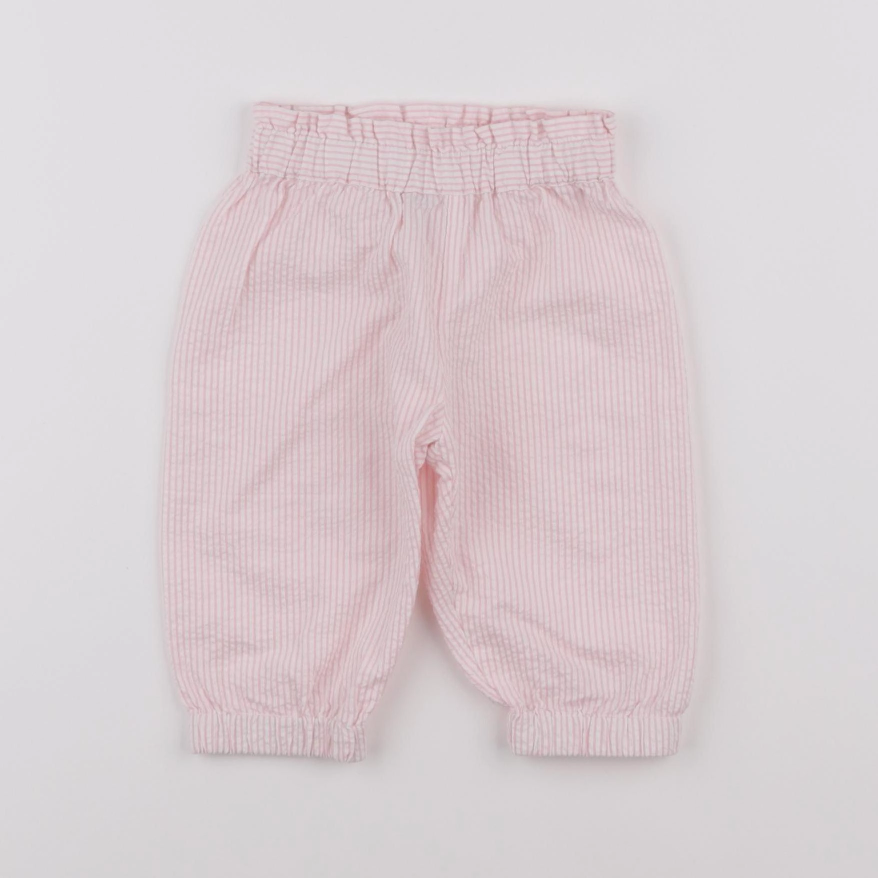 Bonton - pantalon blanc, rose - 6 mois