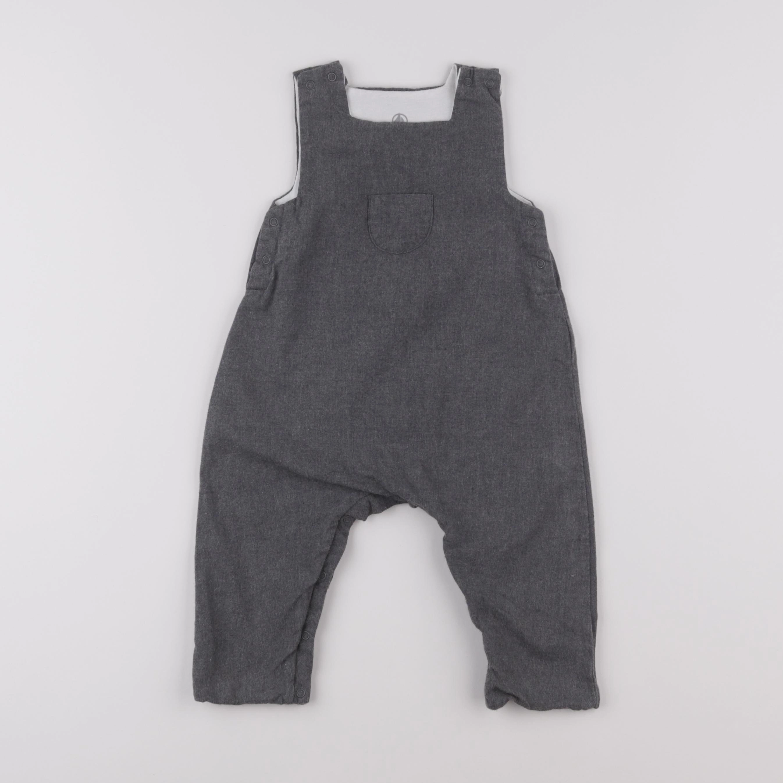 Petit Bateau - salopette gris - 6 mois