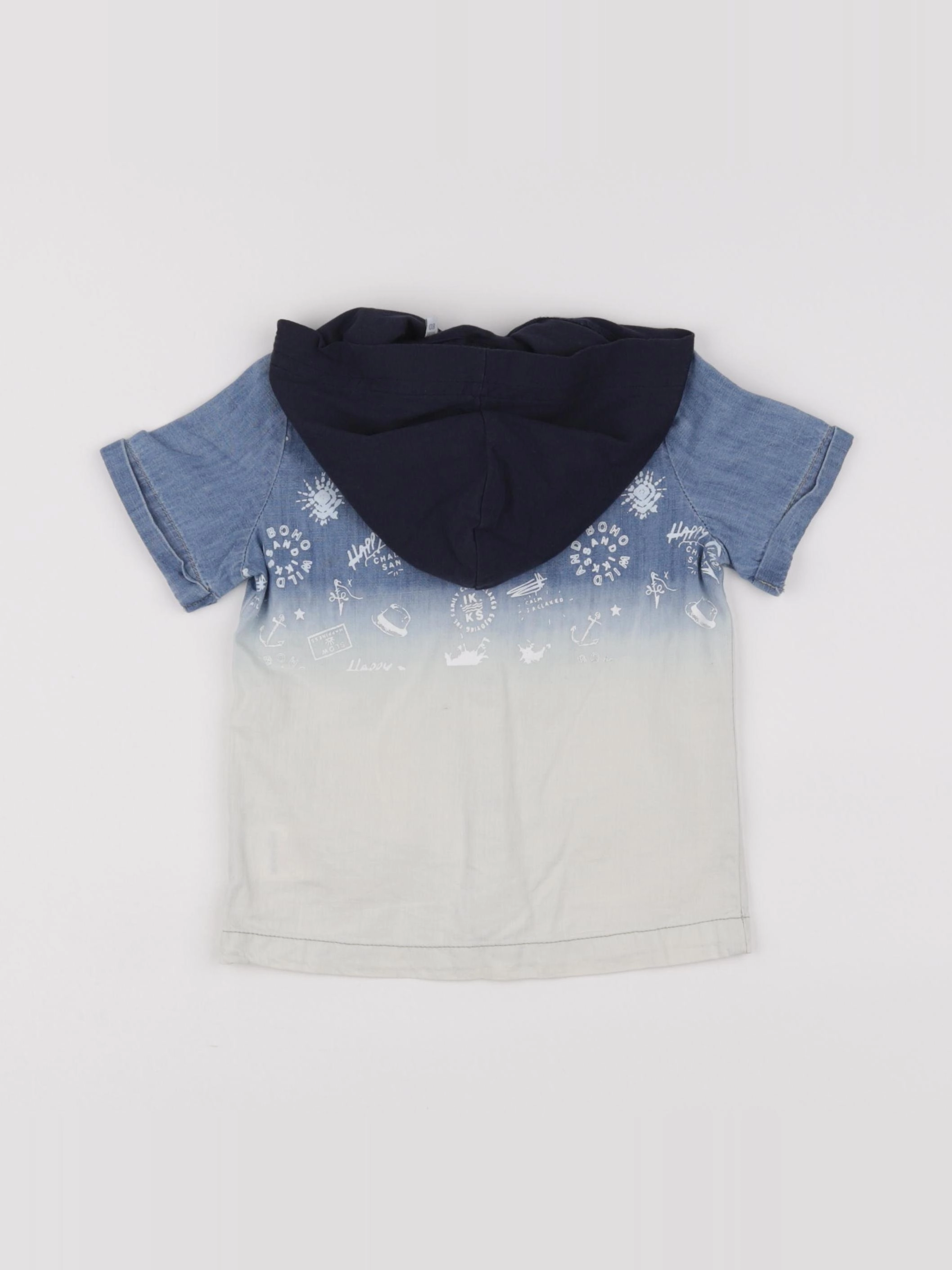 IKKS - chemise imprimé au dos bleu, blanc - 18 mois