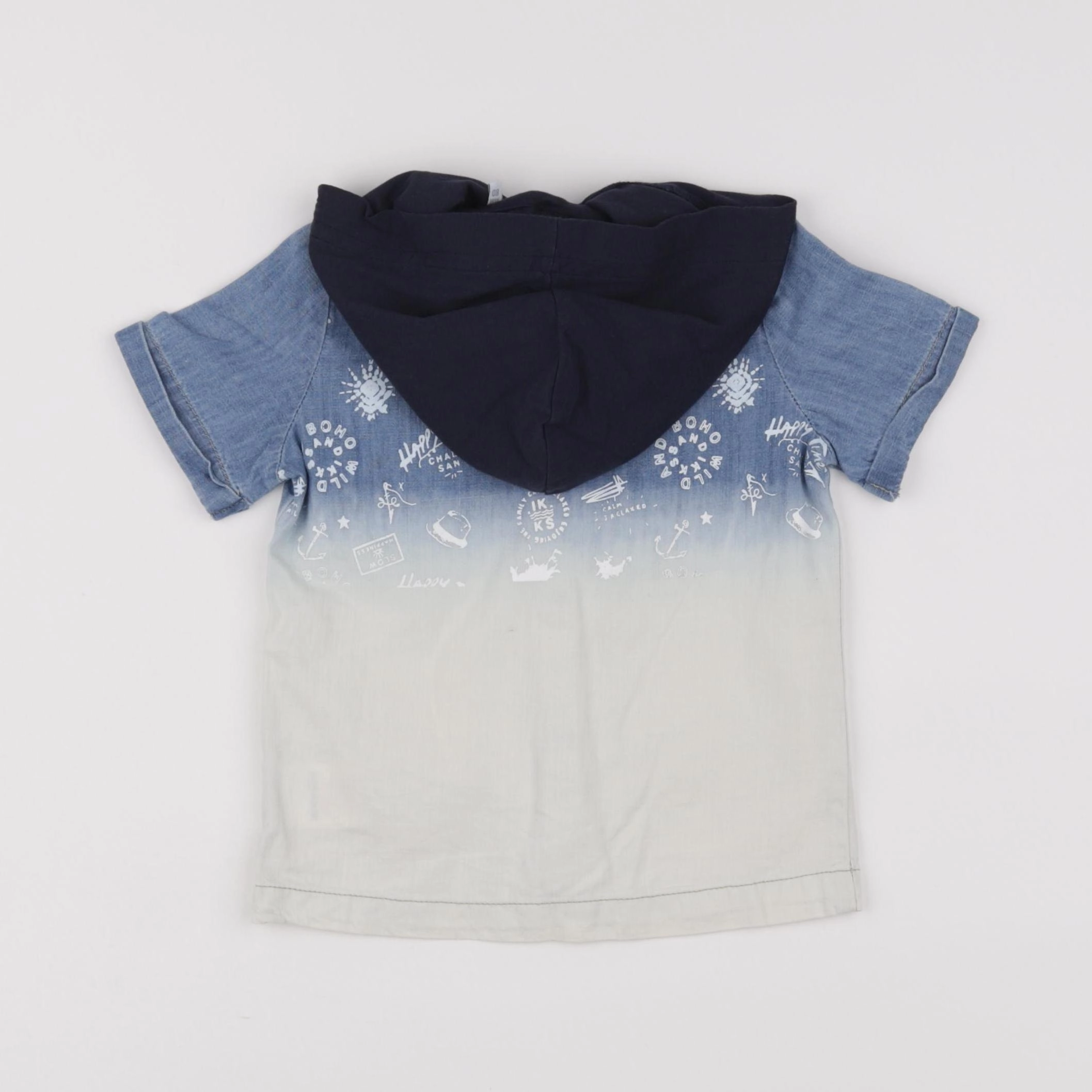 IKKS - chemise imprimé au dos bleu, blanc - 18 mois