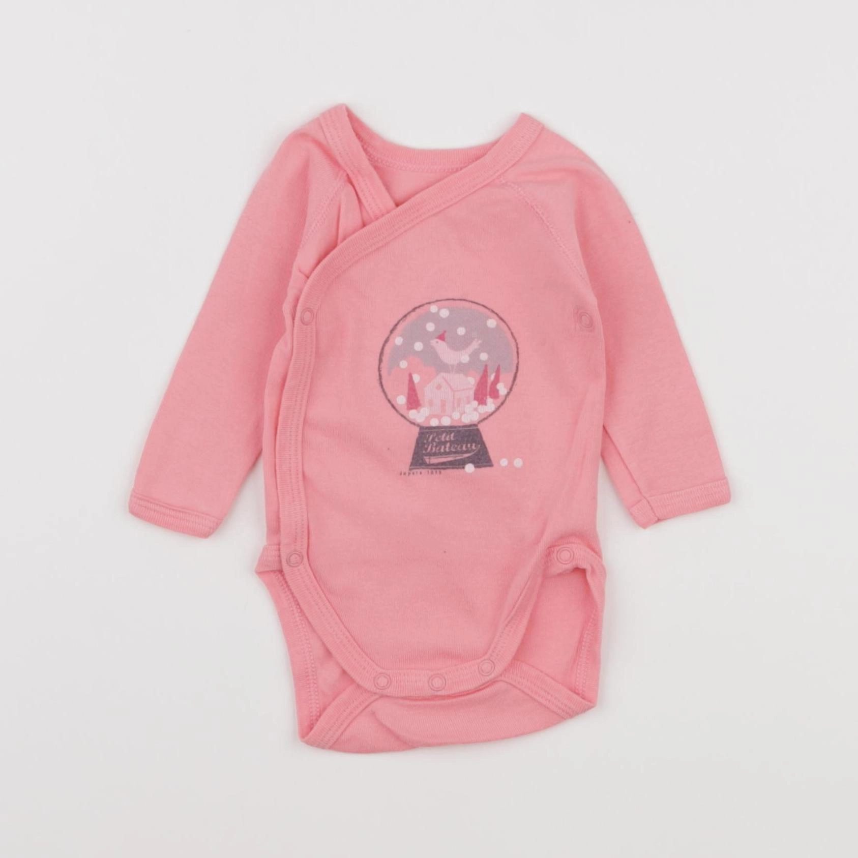 Petit Bateau - body rose - 1 mois