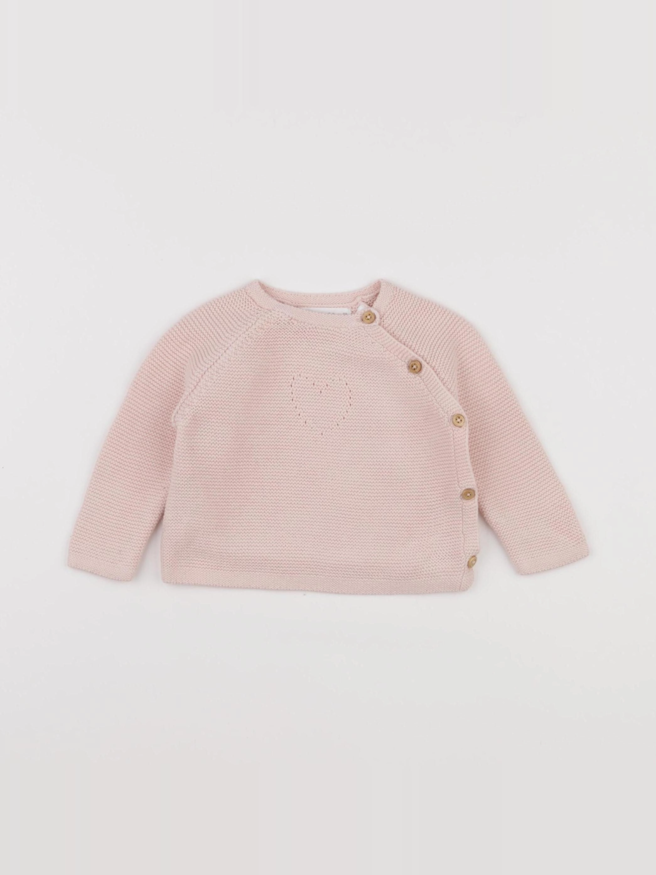 Zara - gilet rose - 3/6 mois