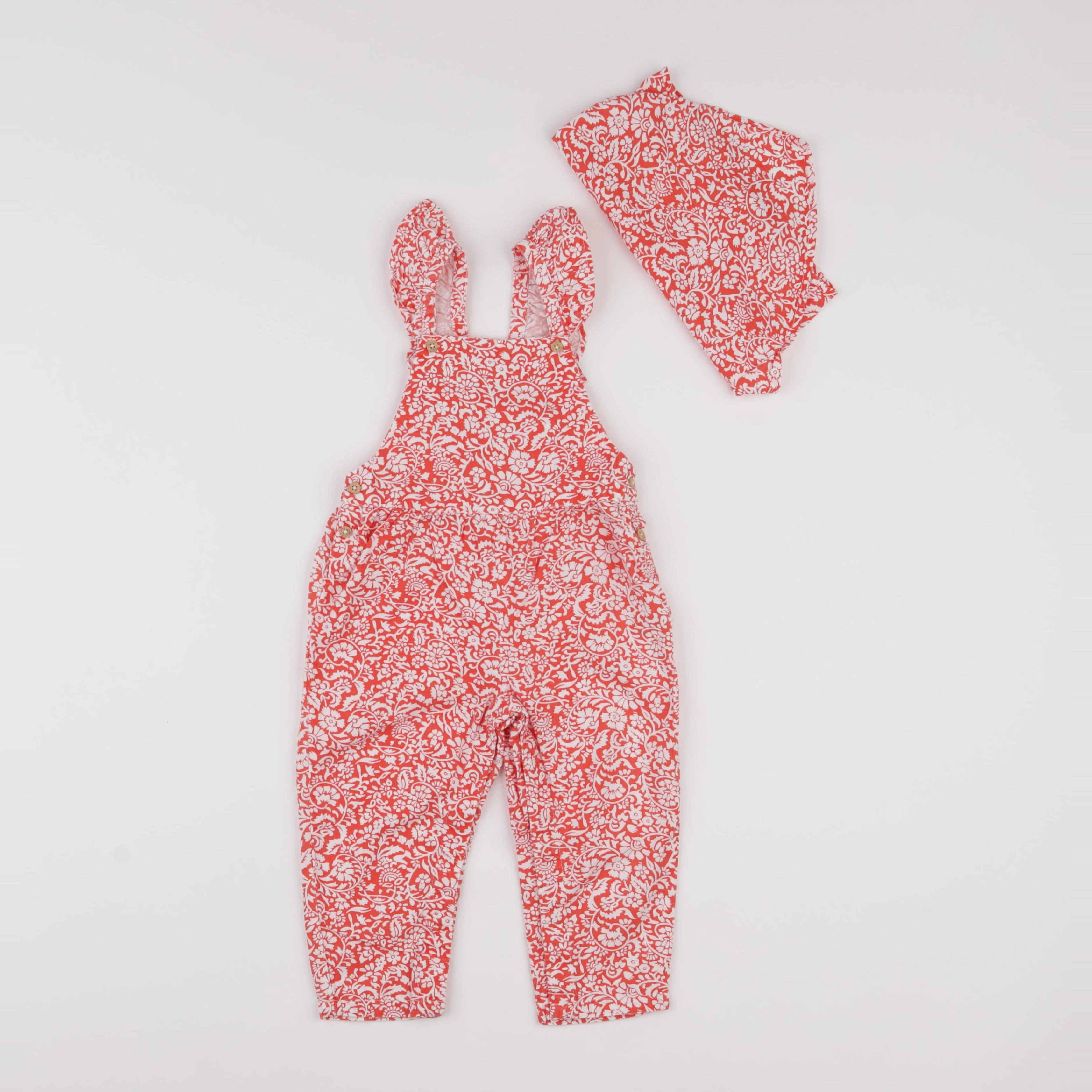 Boutchou - ensemble blanc, rouge - 12 mois