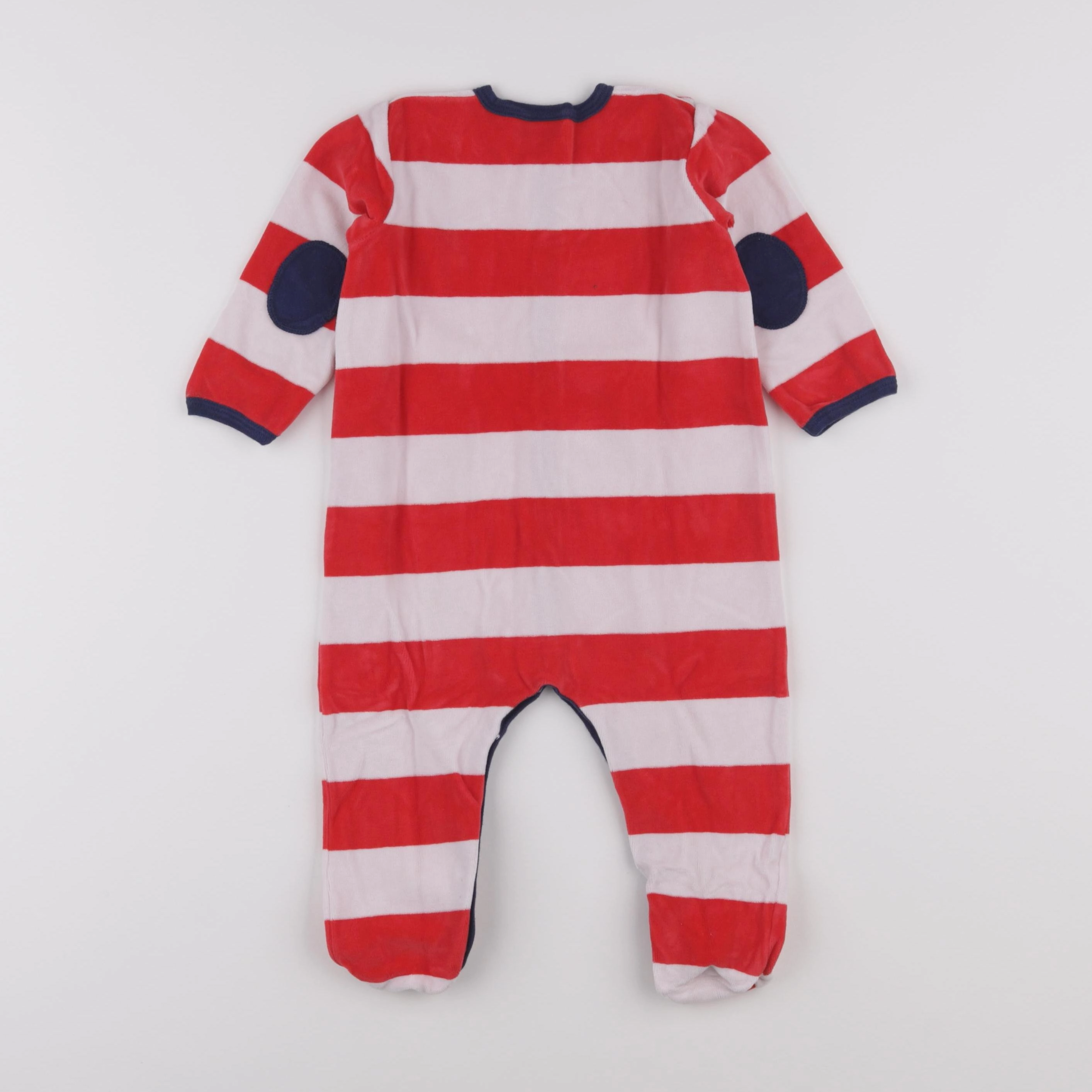Petit Bateau - pyjama velours blanc, rouge - 18 mois