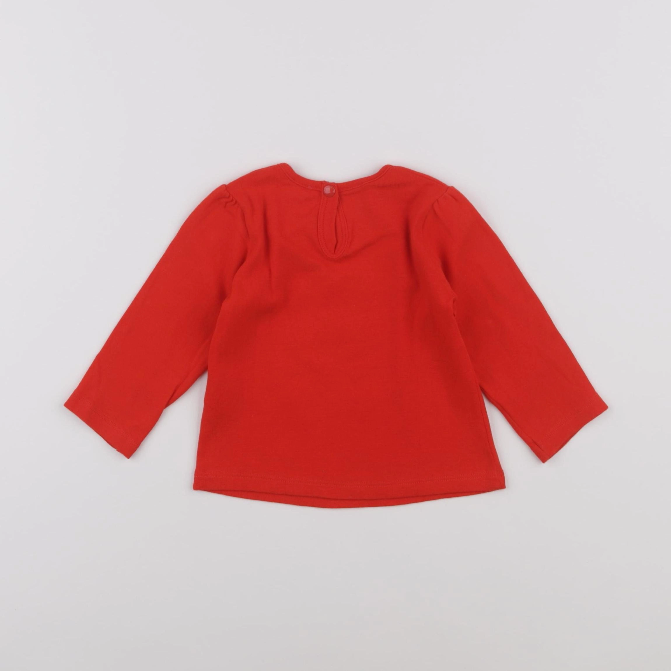 Petit Bateau - tee-shirt rouge - 12 mois