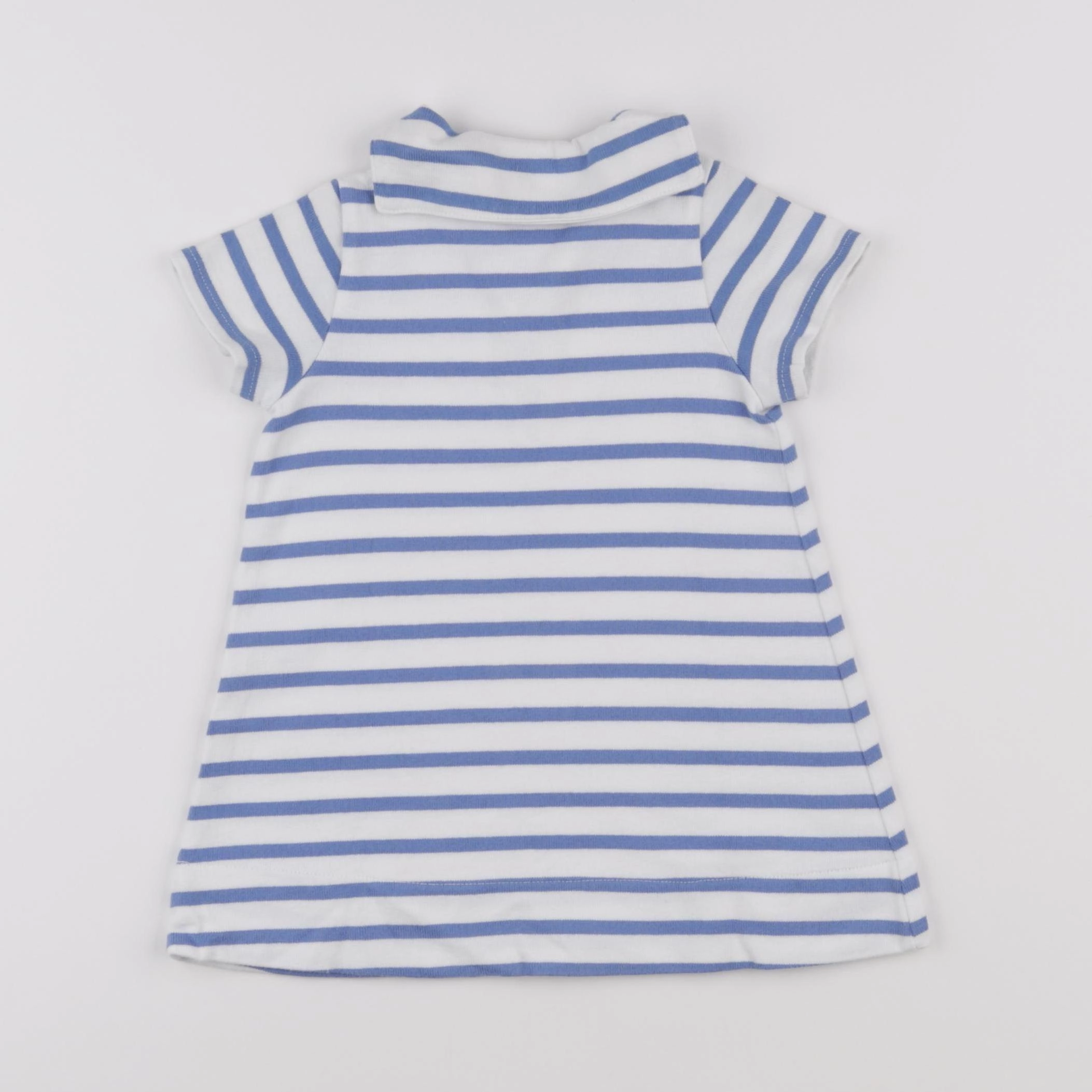 Petit Bateau - robe blanc, bleu - 12 mois