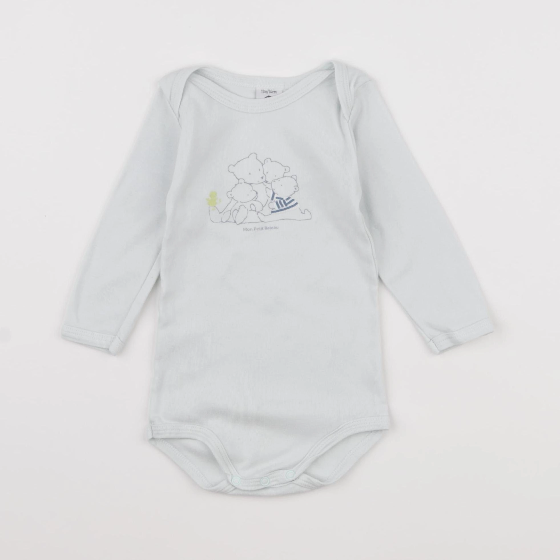 Petit Bateau - body blanc - 12 mois