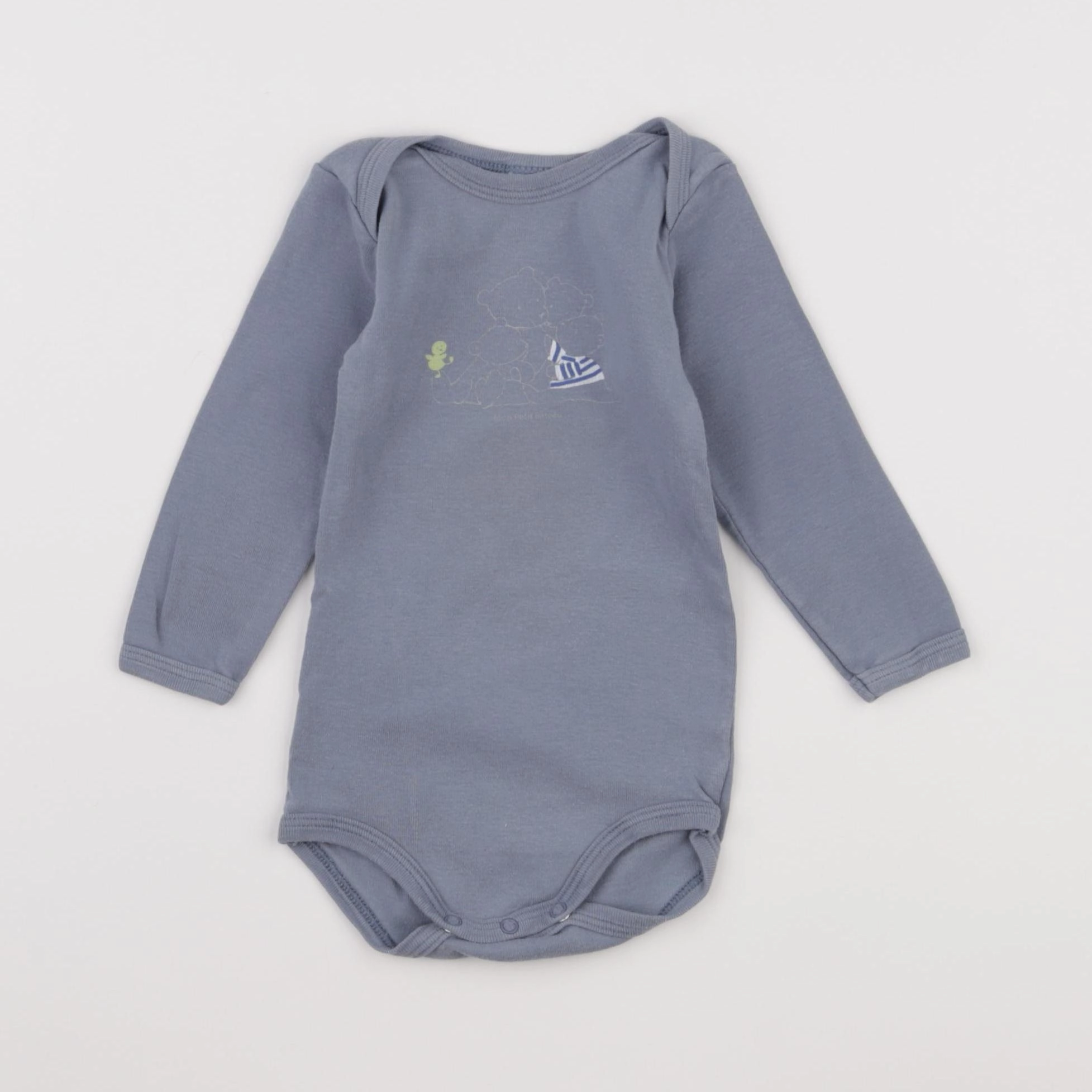 Petit Bateau - body bleu - 12 mois