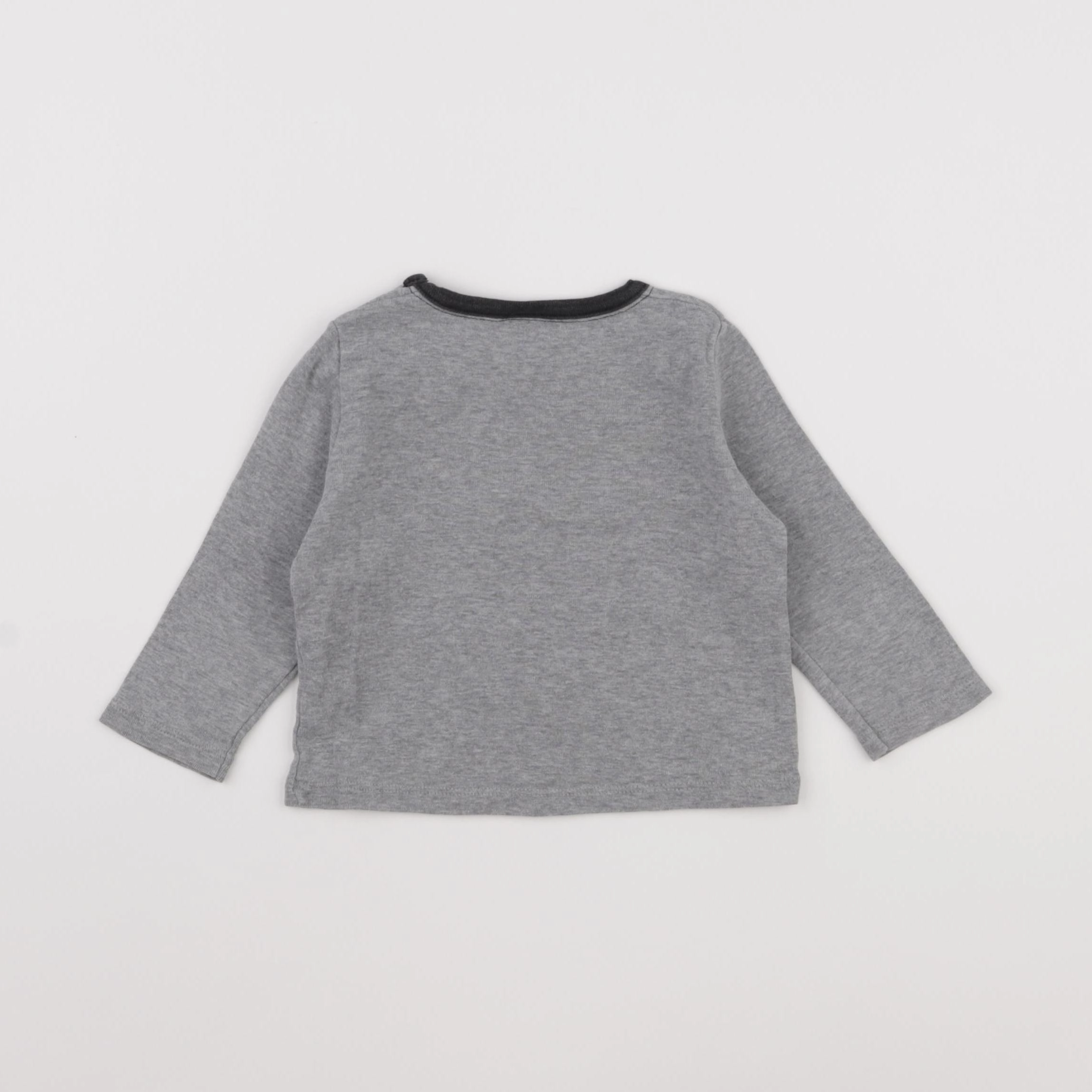 Petit Bateau - tee-shirt gris - 12 mois