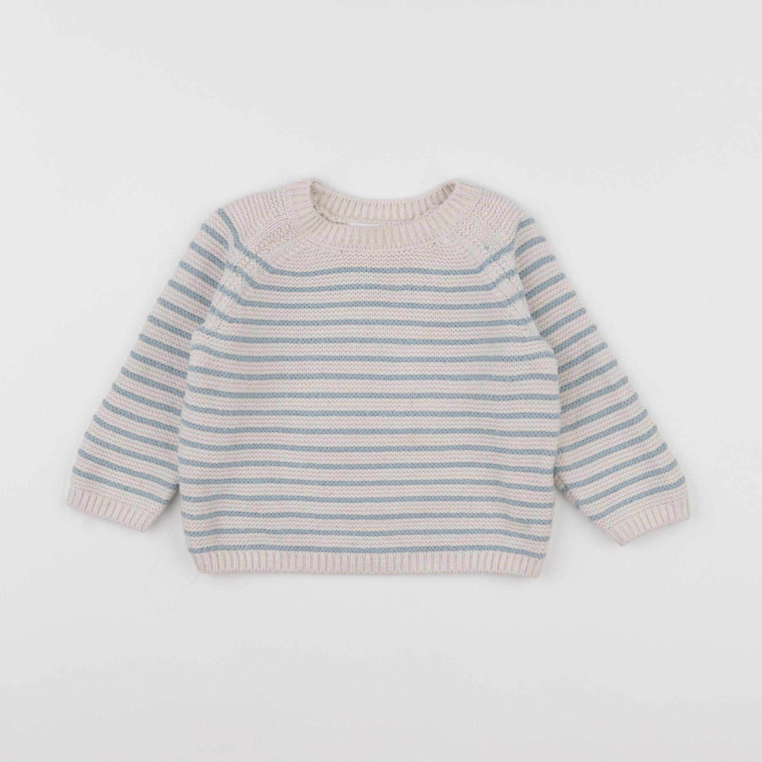 Zara - pull beige, bleu - 9/12 mois