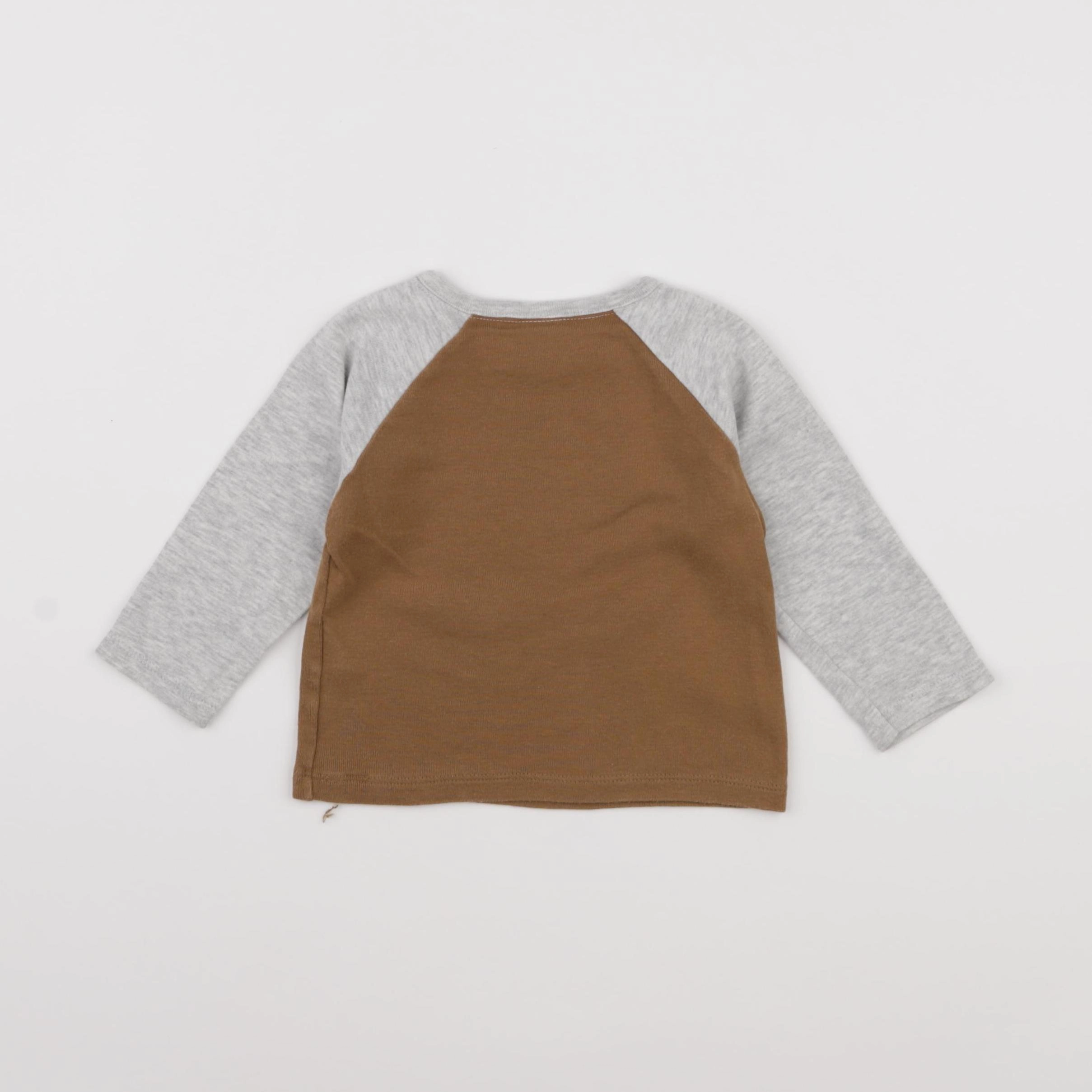 Petit Bateau - tee-shirt marron - 12 mois