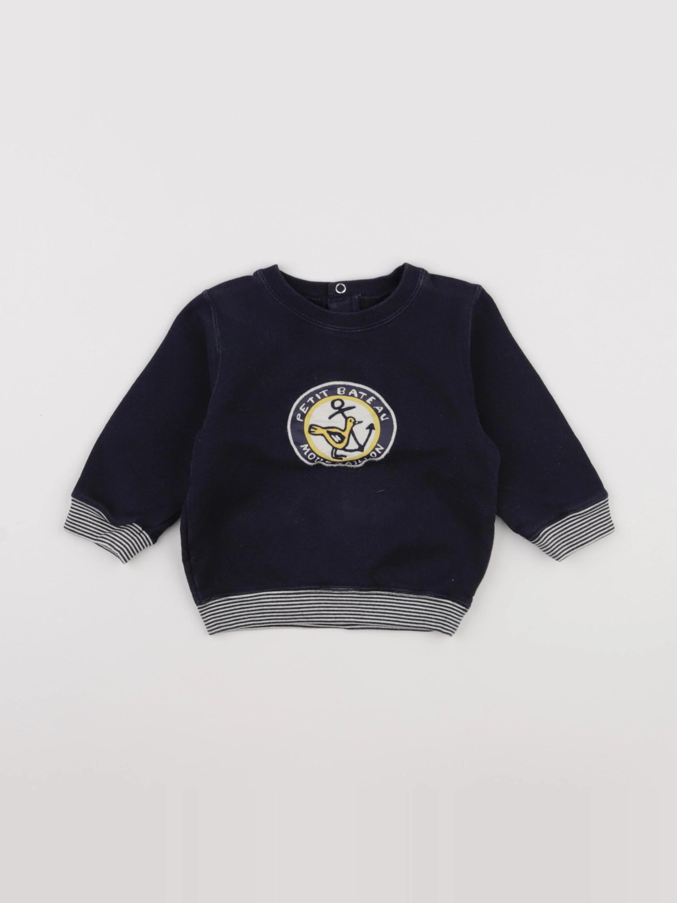 Petit Bateau - sweat bleu - 12 mois