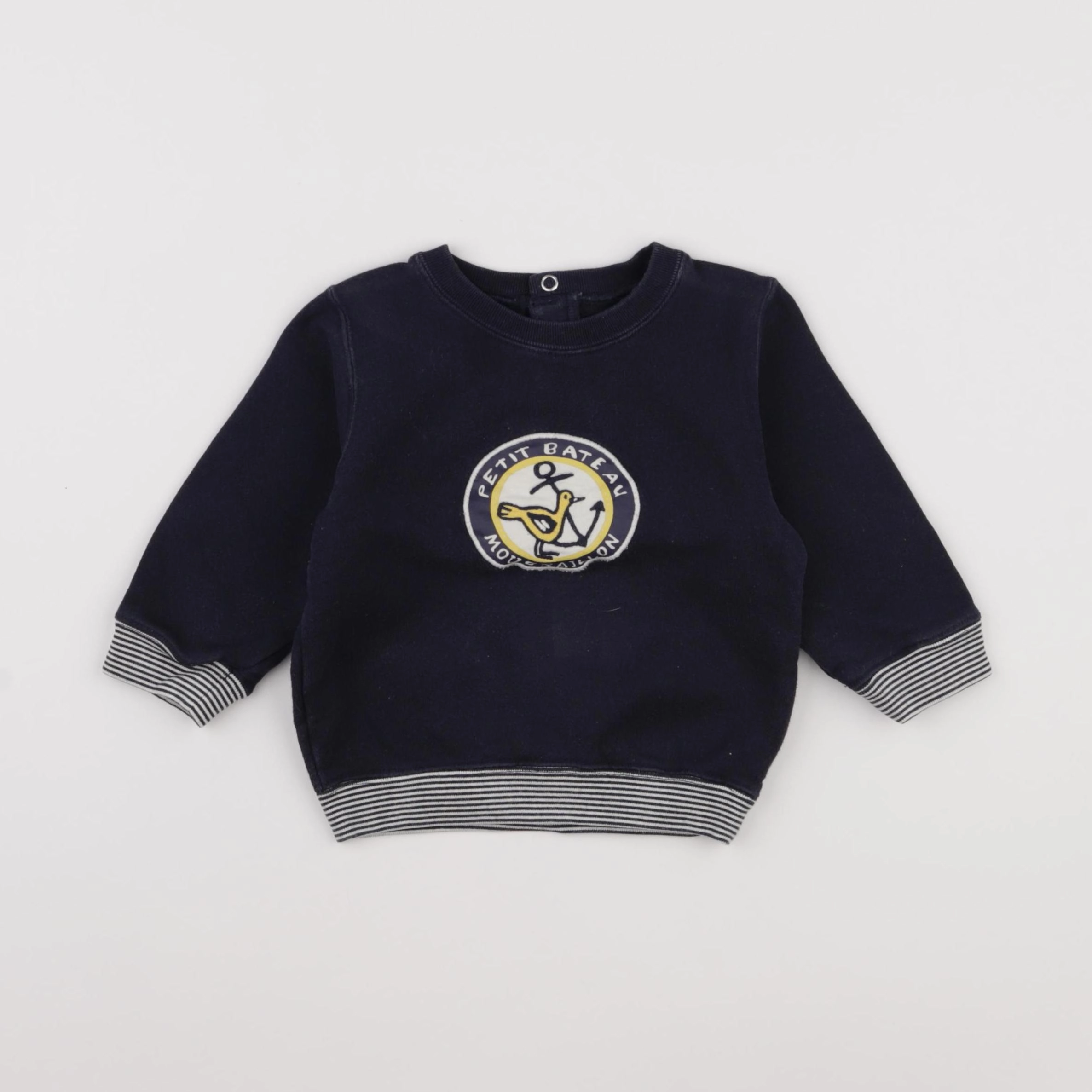 Petit Bateau - sweat bleu - 12 mois