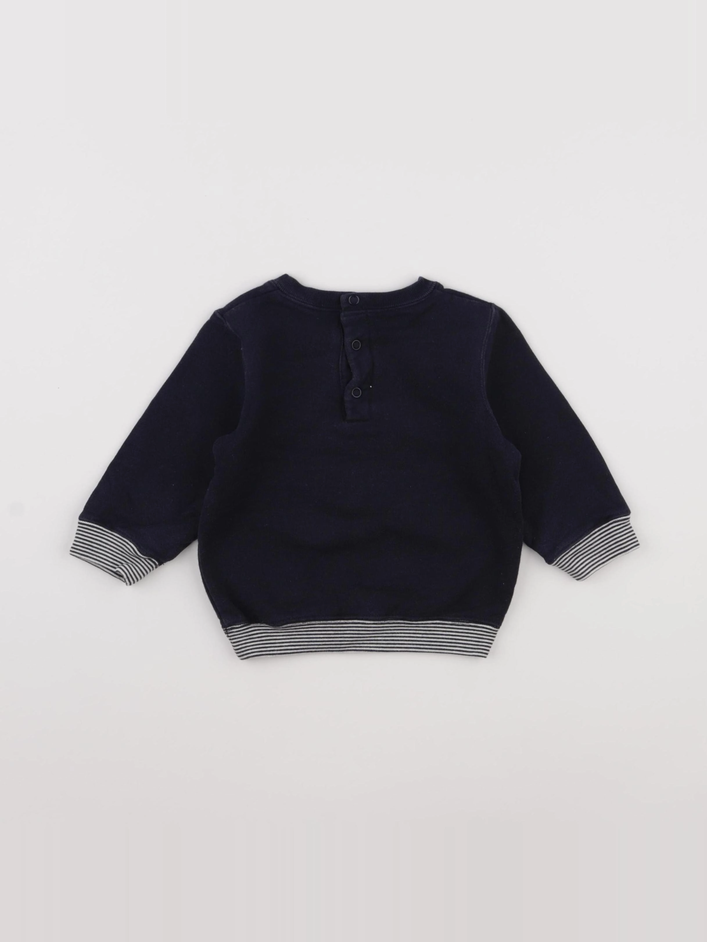 Petit Bateau - sweat bleu - 12 mois