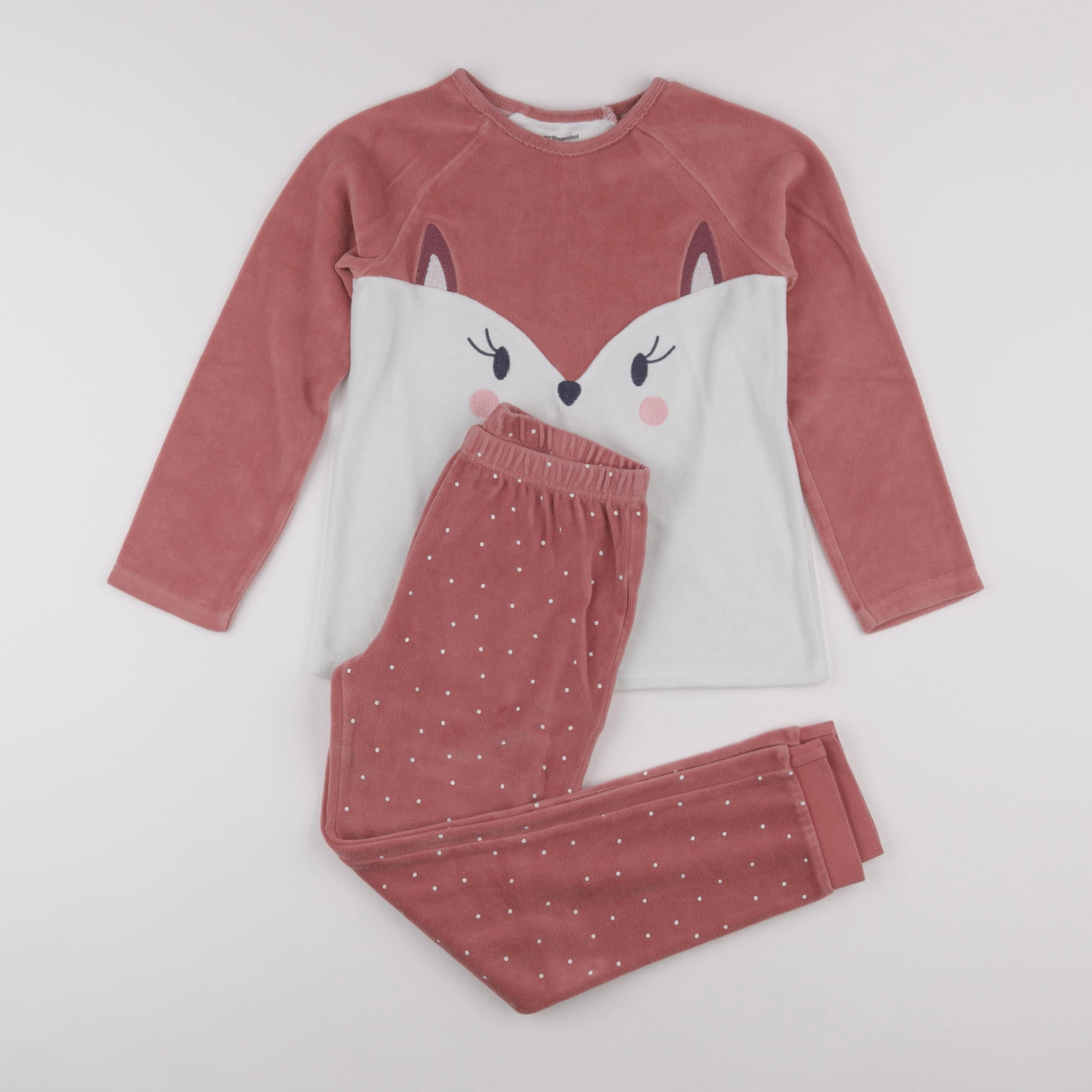 Vertbaudet - pyjama velours rose - 10 ans