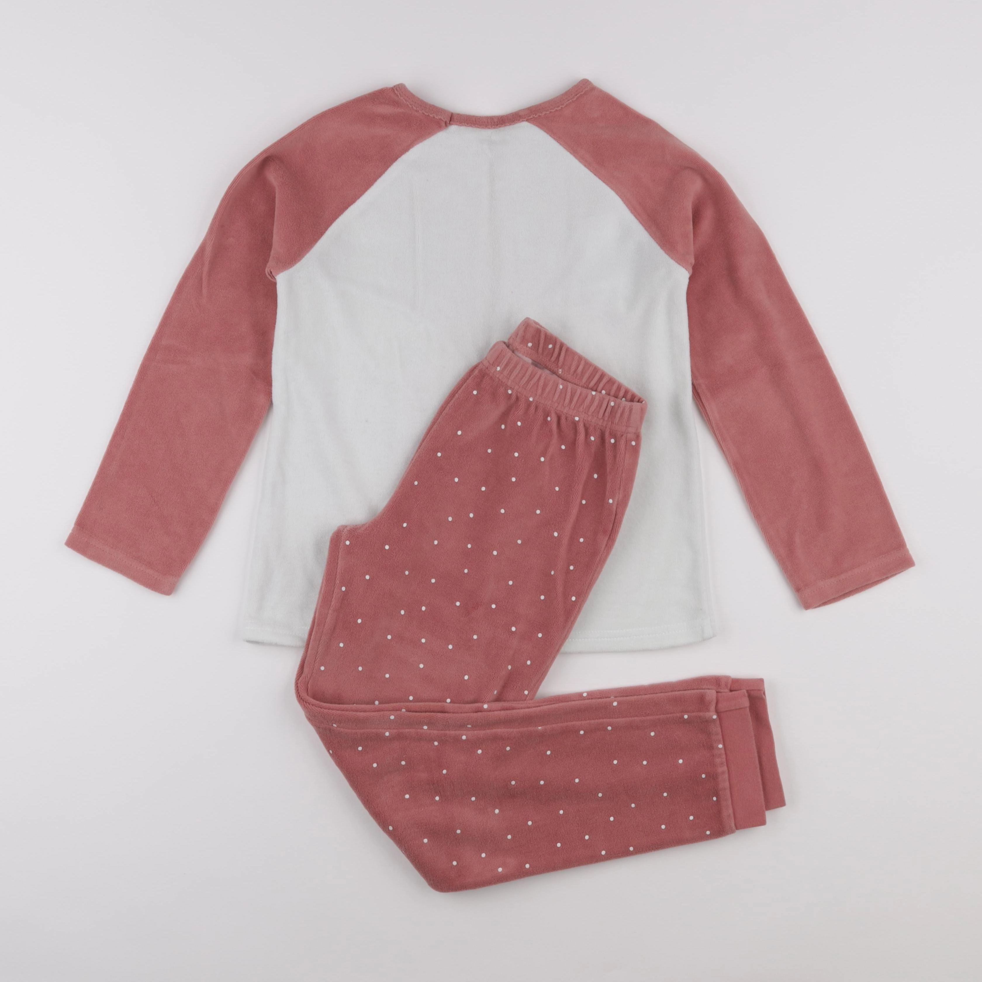 Vertbaudet - pyjama velours rose - 10 ans