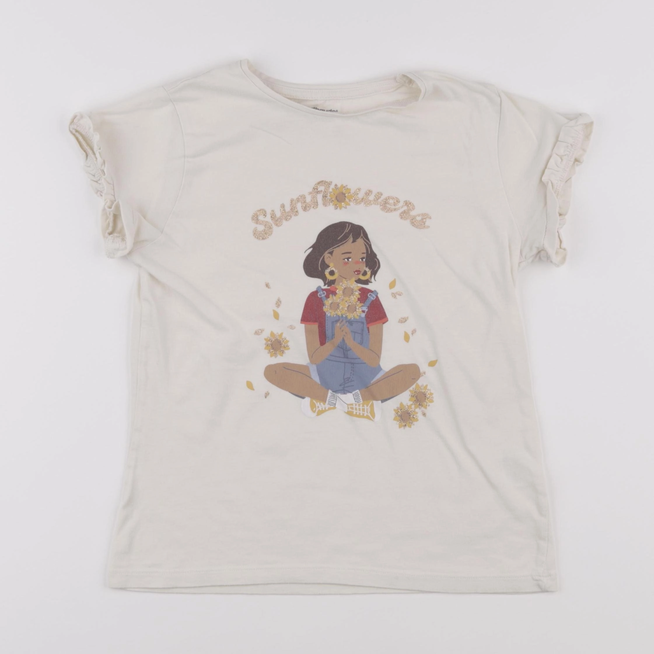 Vertbaudet - tee-shirt beige - 10 ans