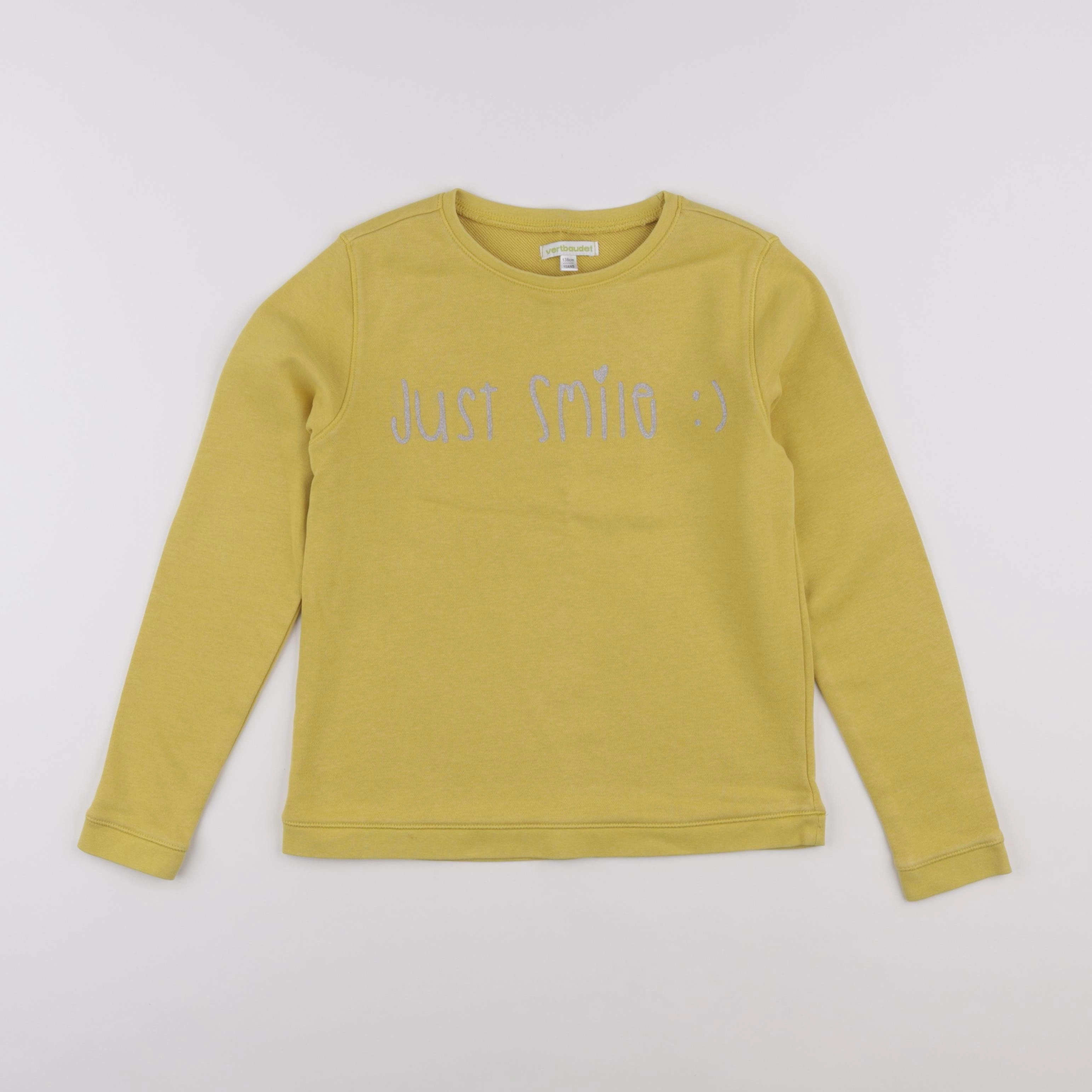 Vertbaudet - sweat jaune - 10 ans