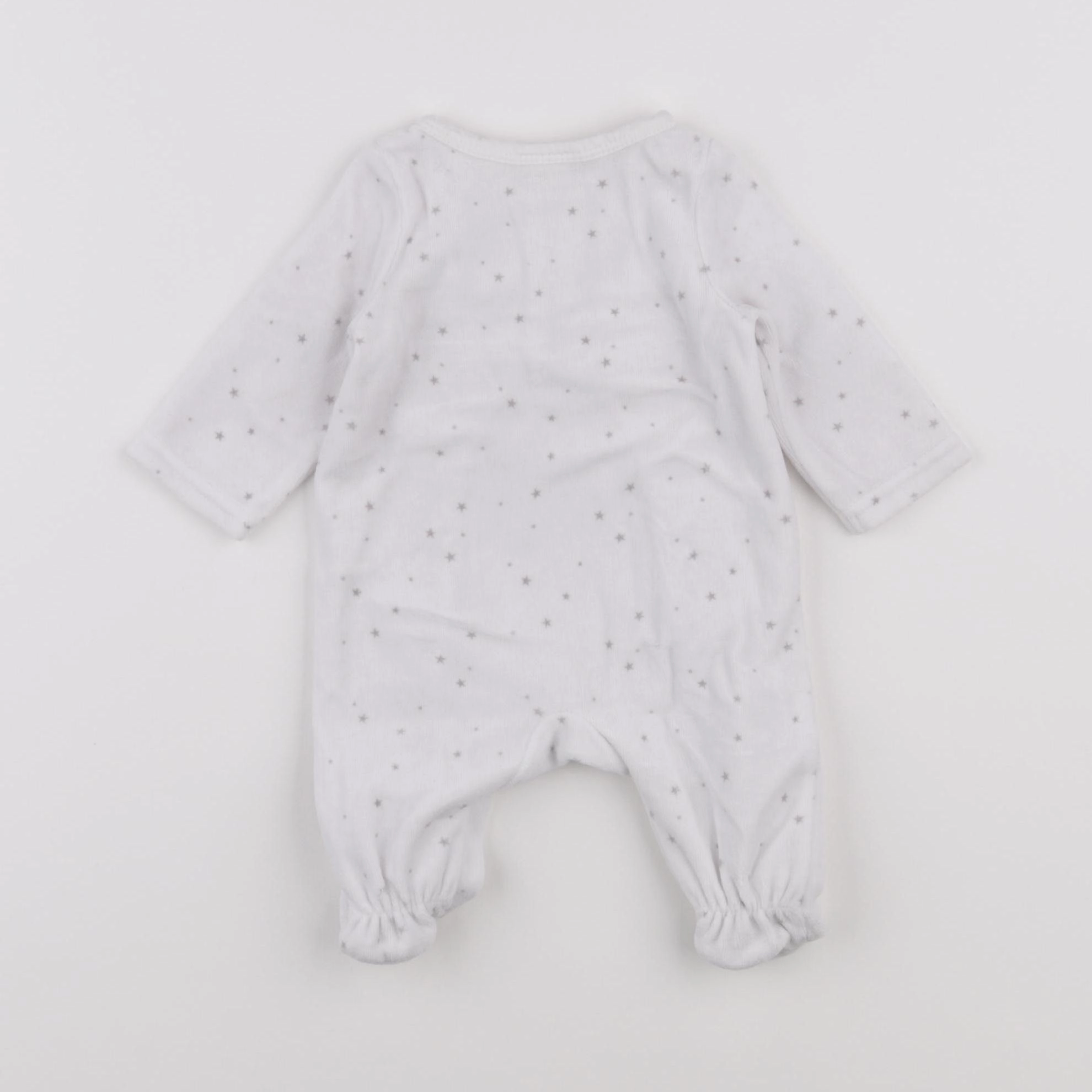 Tape à l'oeil - pyjama velours blanc - 0 mois