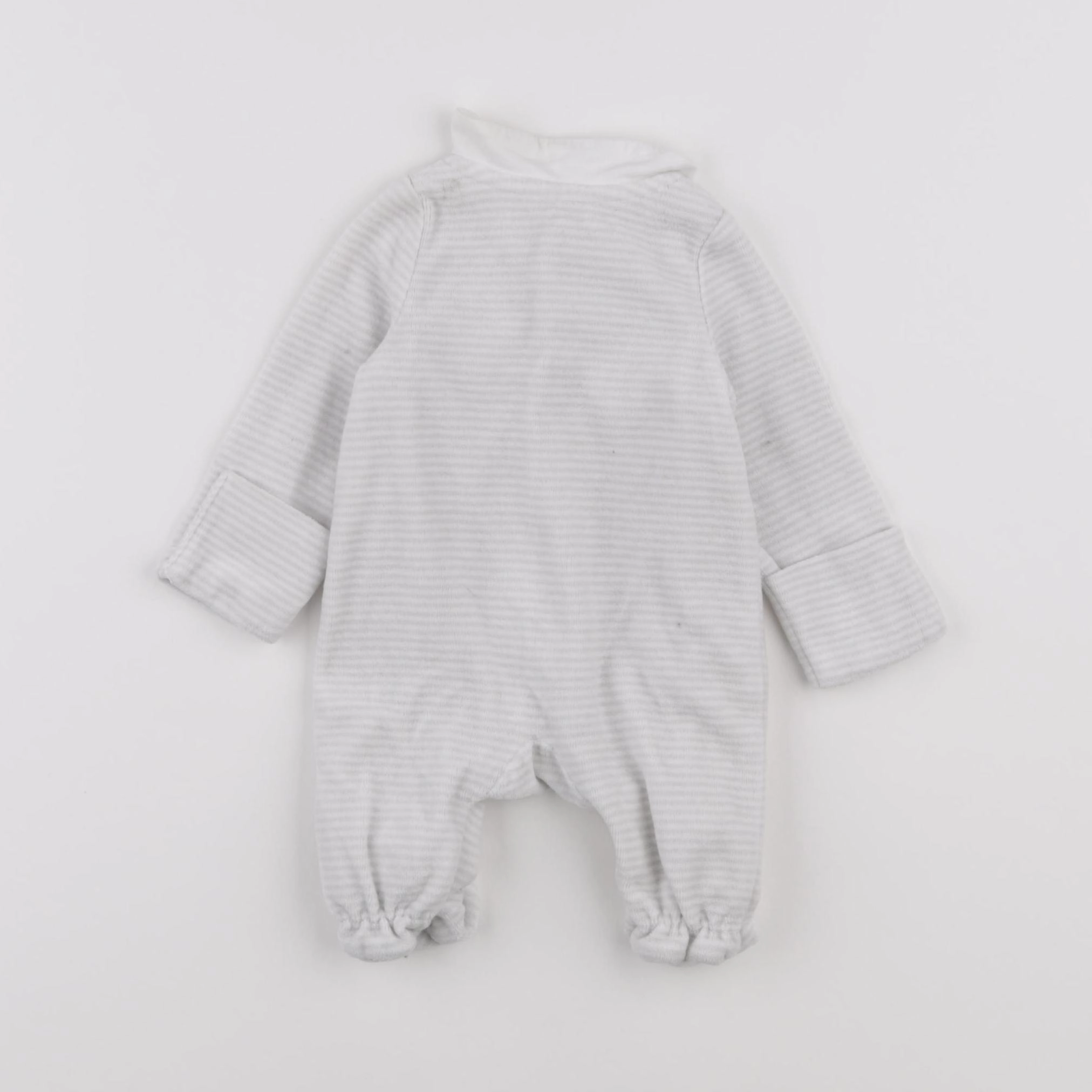 Tape à l'oeil - pyjama velours blanc, gris - 0 mois