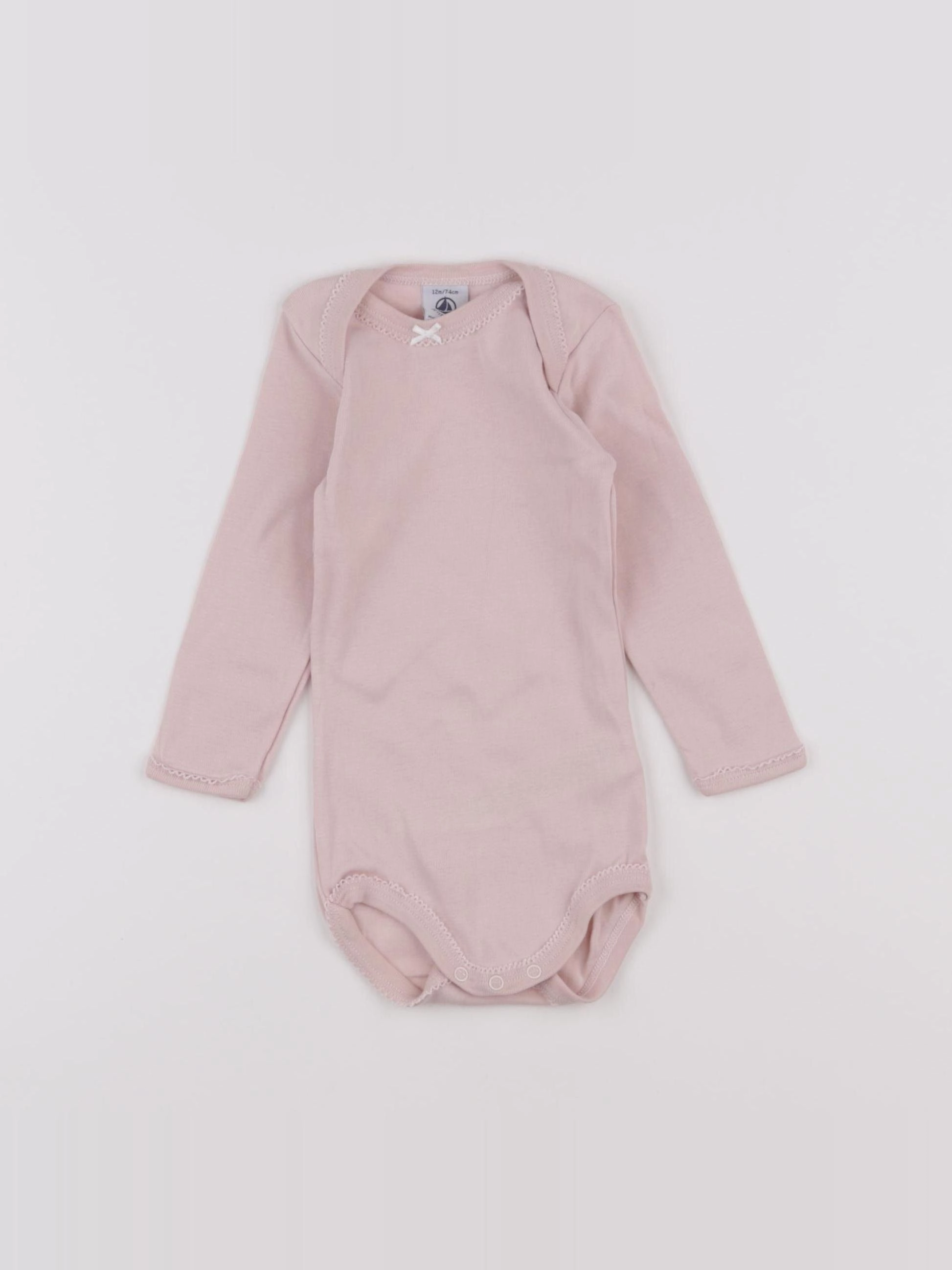 Petit Bateau - body rose - 12 mois