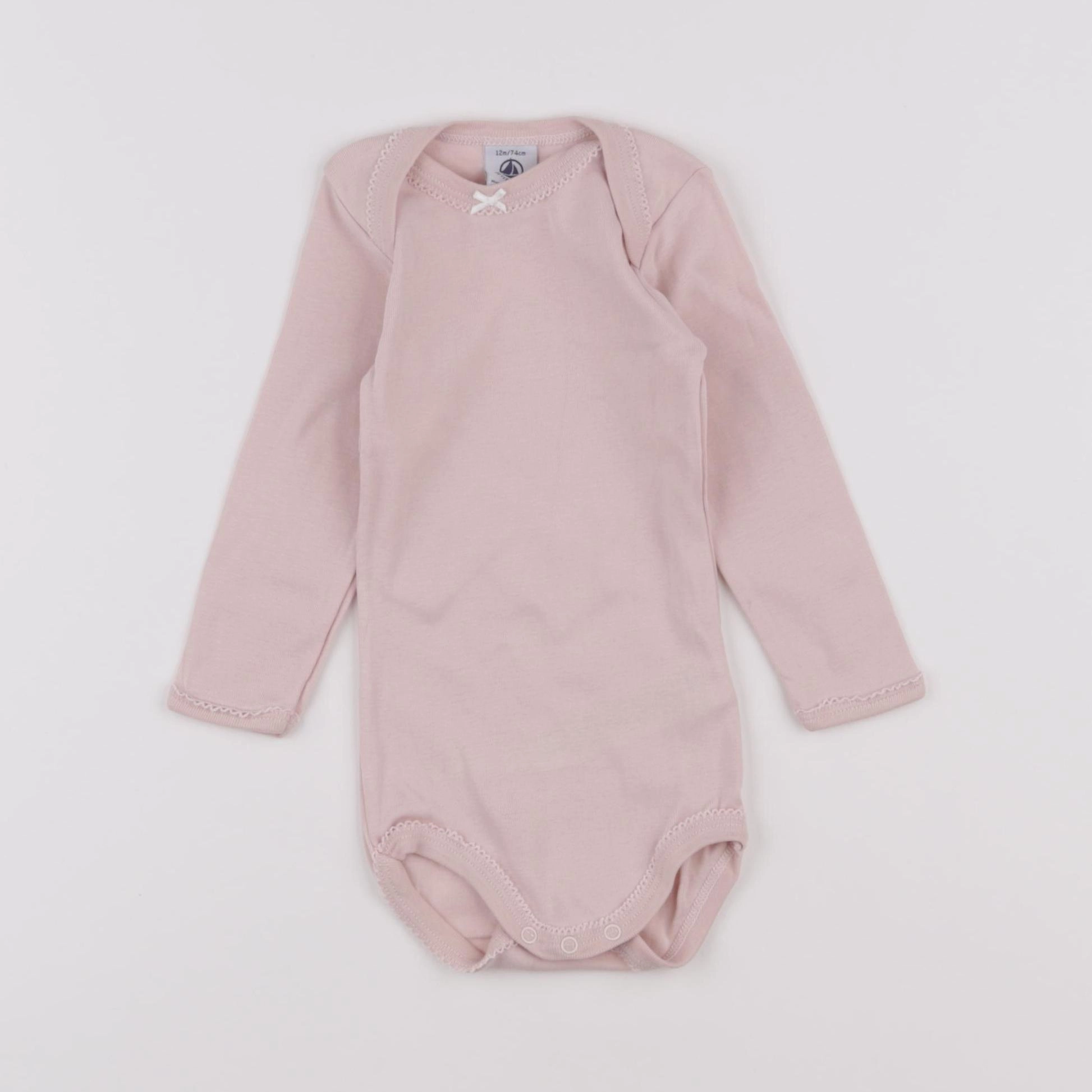 Petit Bateau - body rose - 12 mois