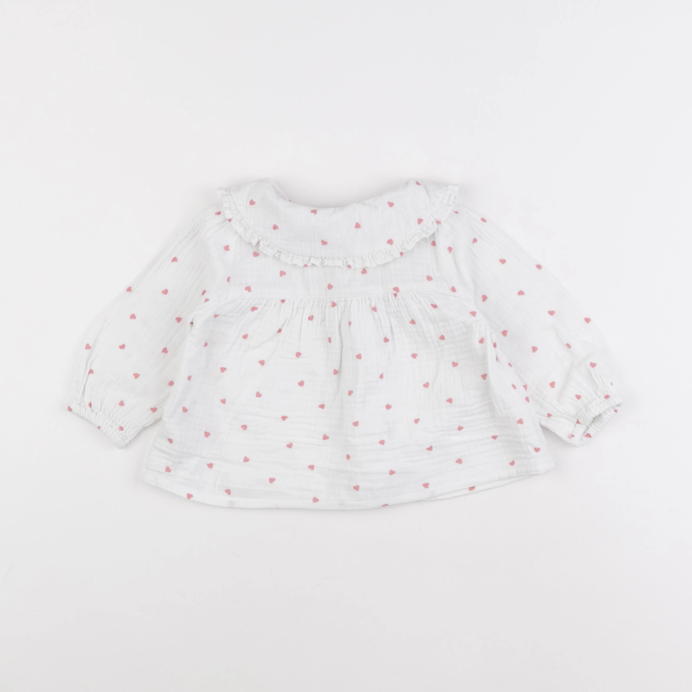 Vertbaudet - blouse blanc, rouge - 12 mois