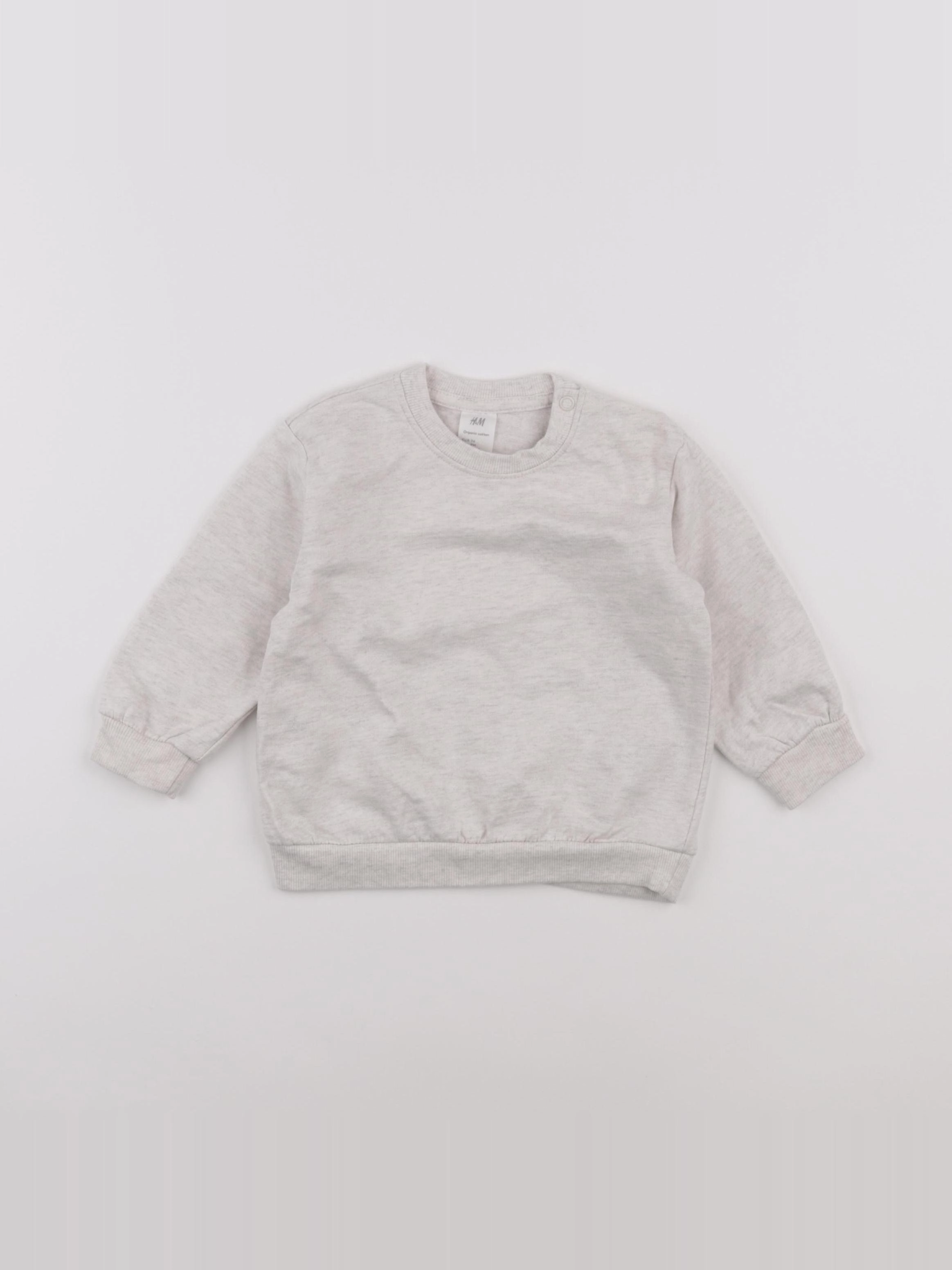 H&M - sweat beige - 6/9 mois