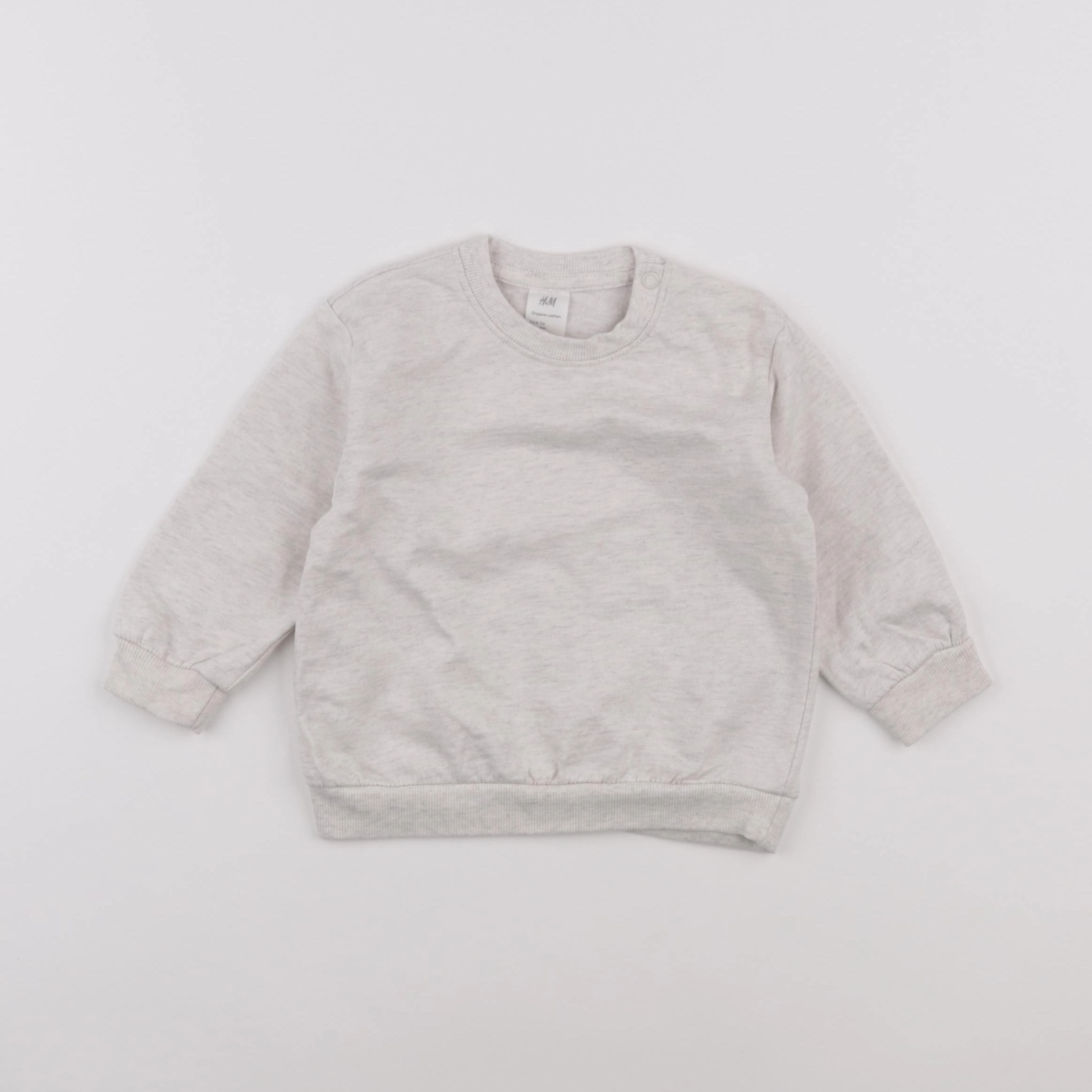 H&M - sweat beige - 6/9 mois