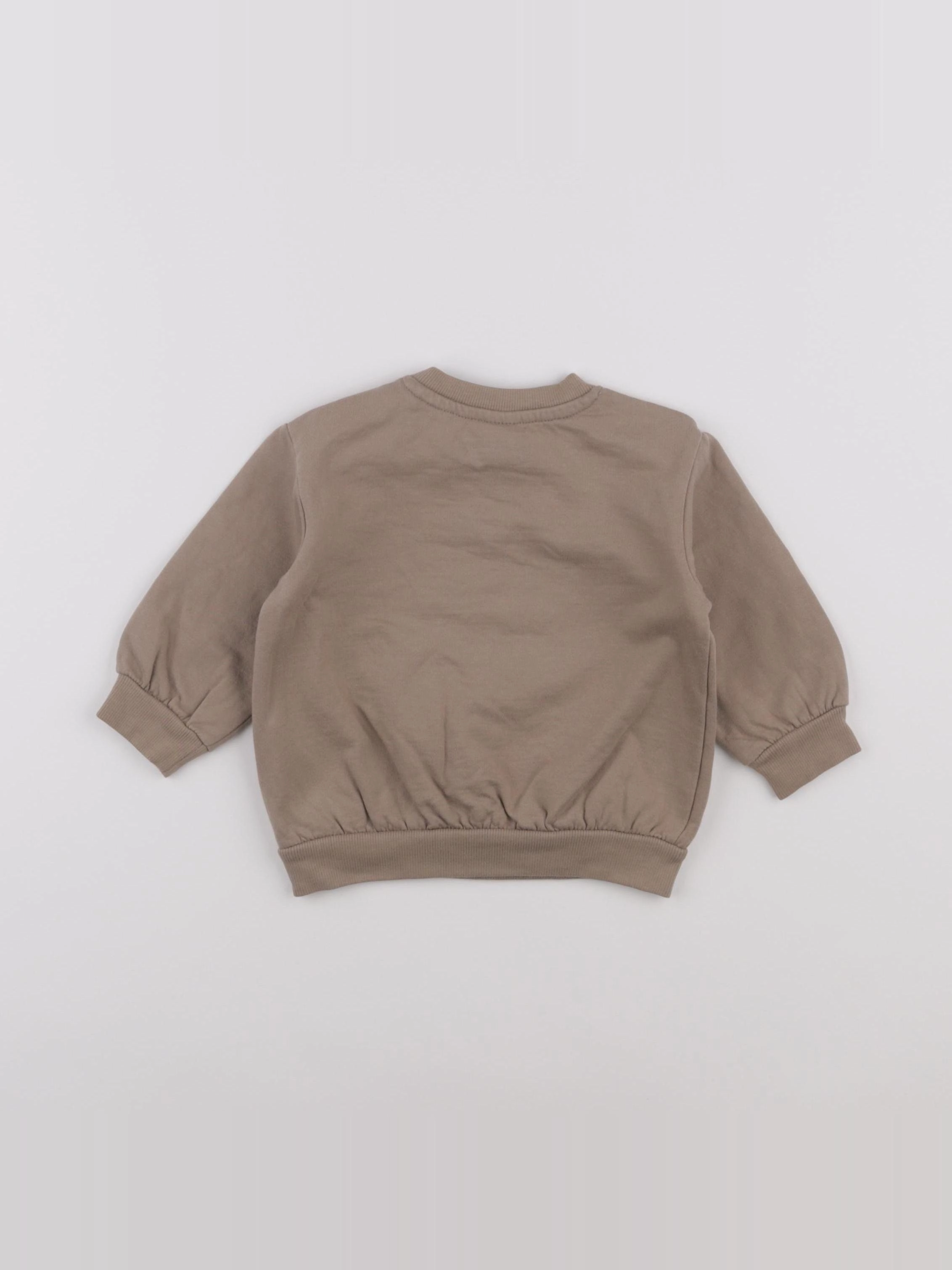 H&M - sweat marron - 6/9 mois