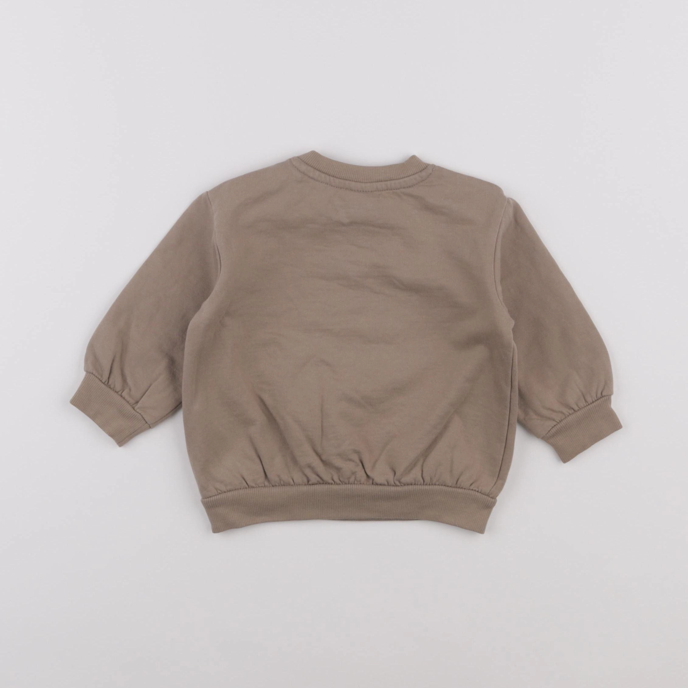 H&M - sweat marron - 6/9 mois